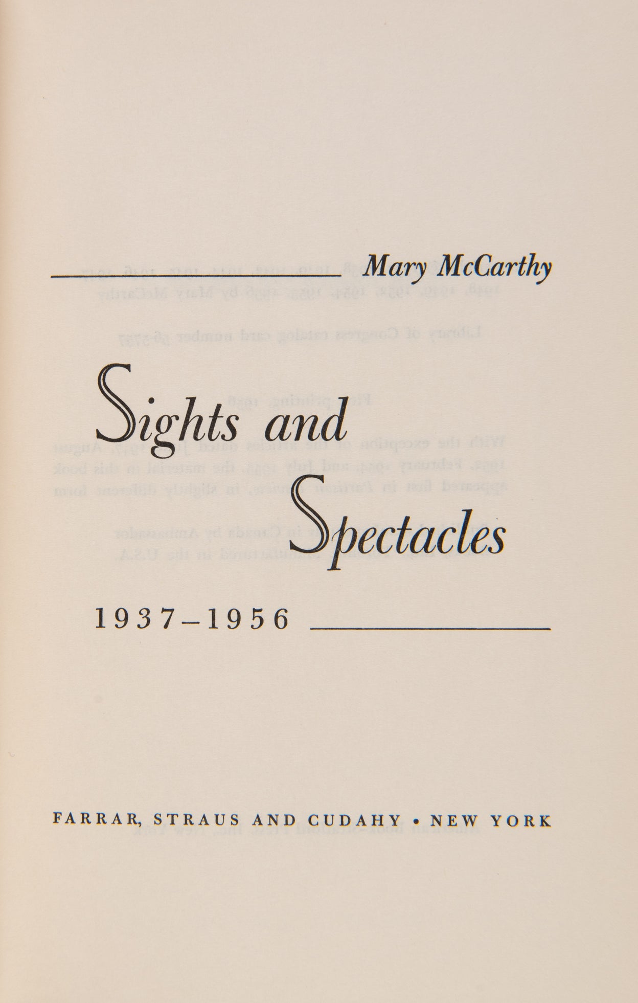 Sights and Spectacles.