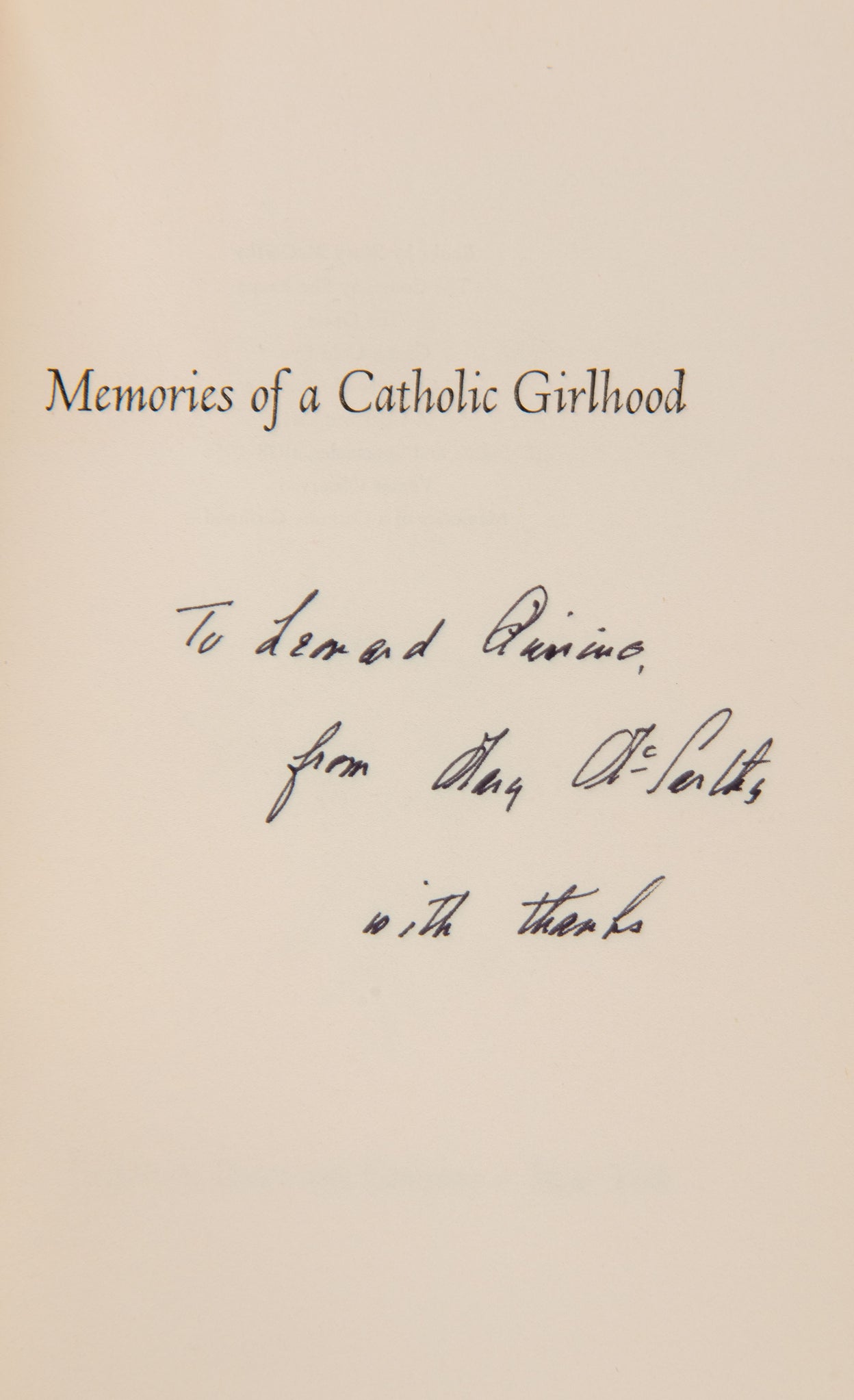 Memories of a Catholic Girlhood.