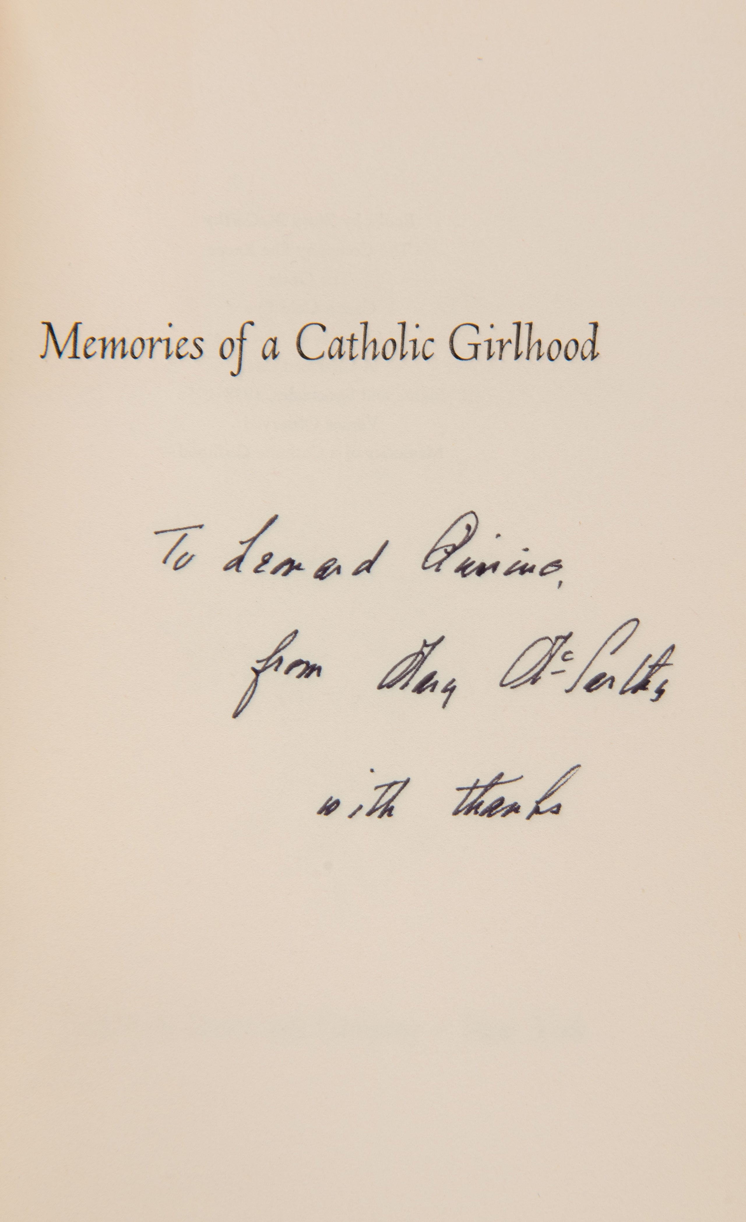 Memories of a Catholic Girlhood.