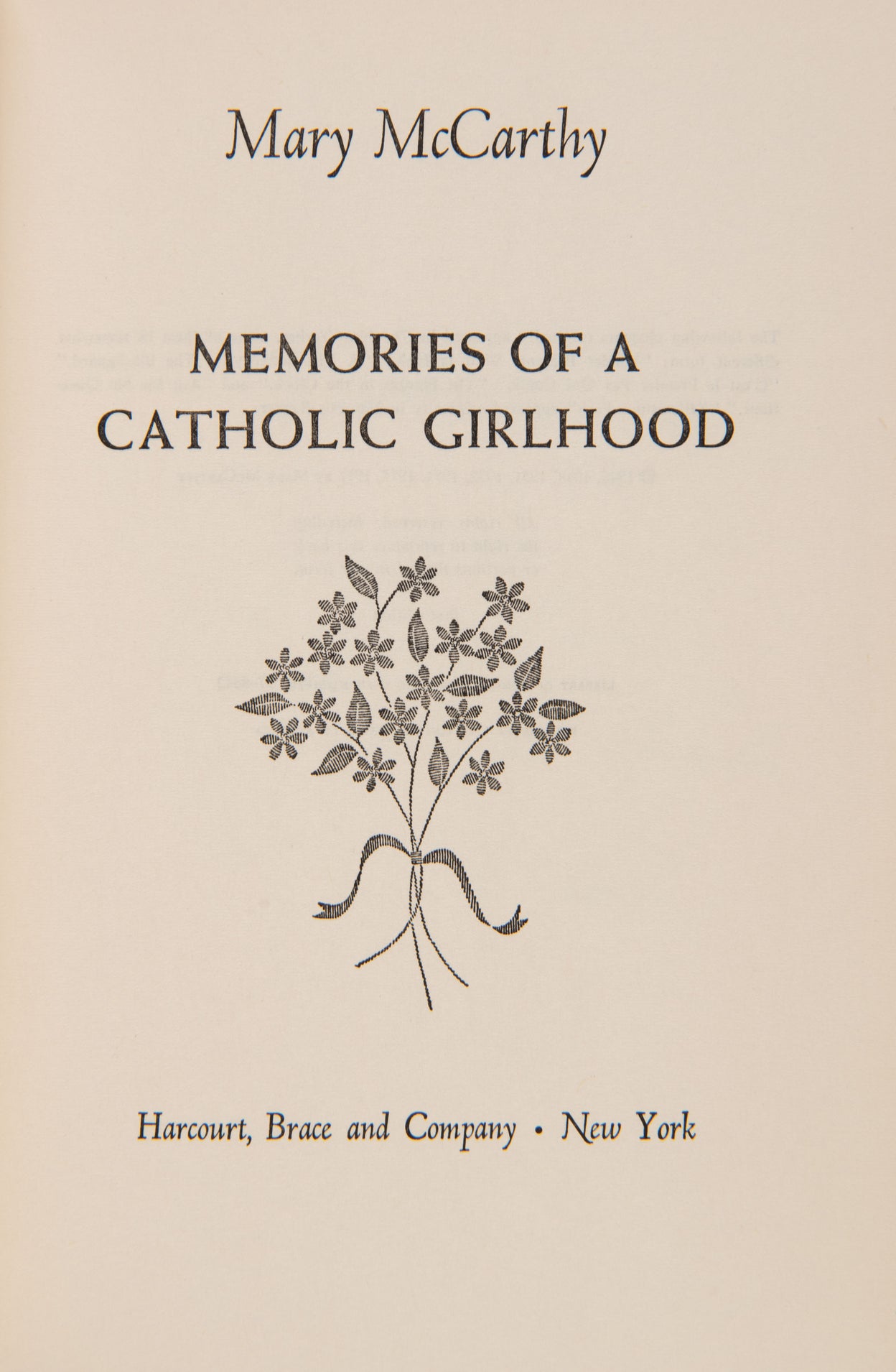 Memories of a Catholic Girlhood.