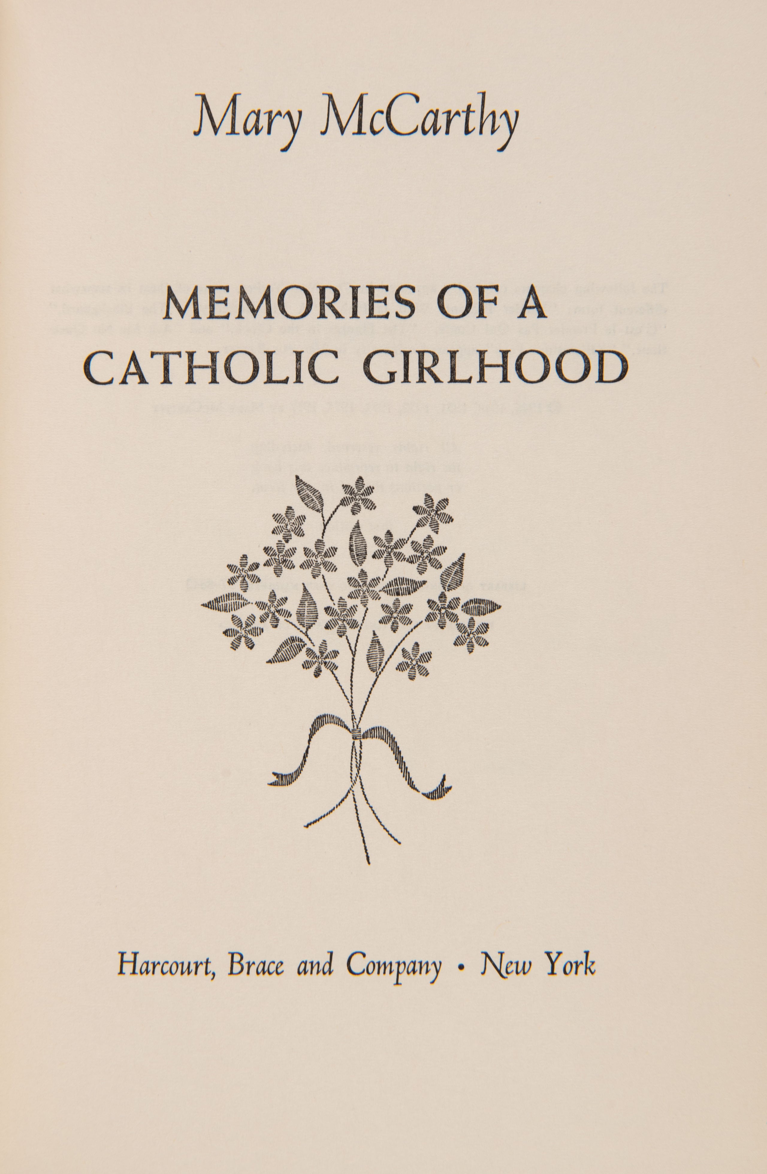 Memories of a Catholic Girlhood.