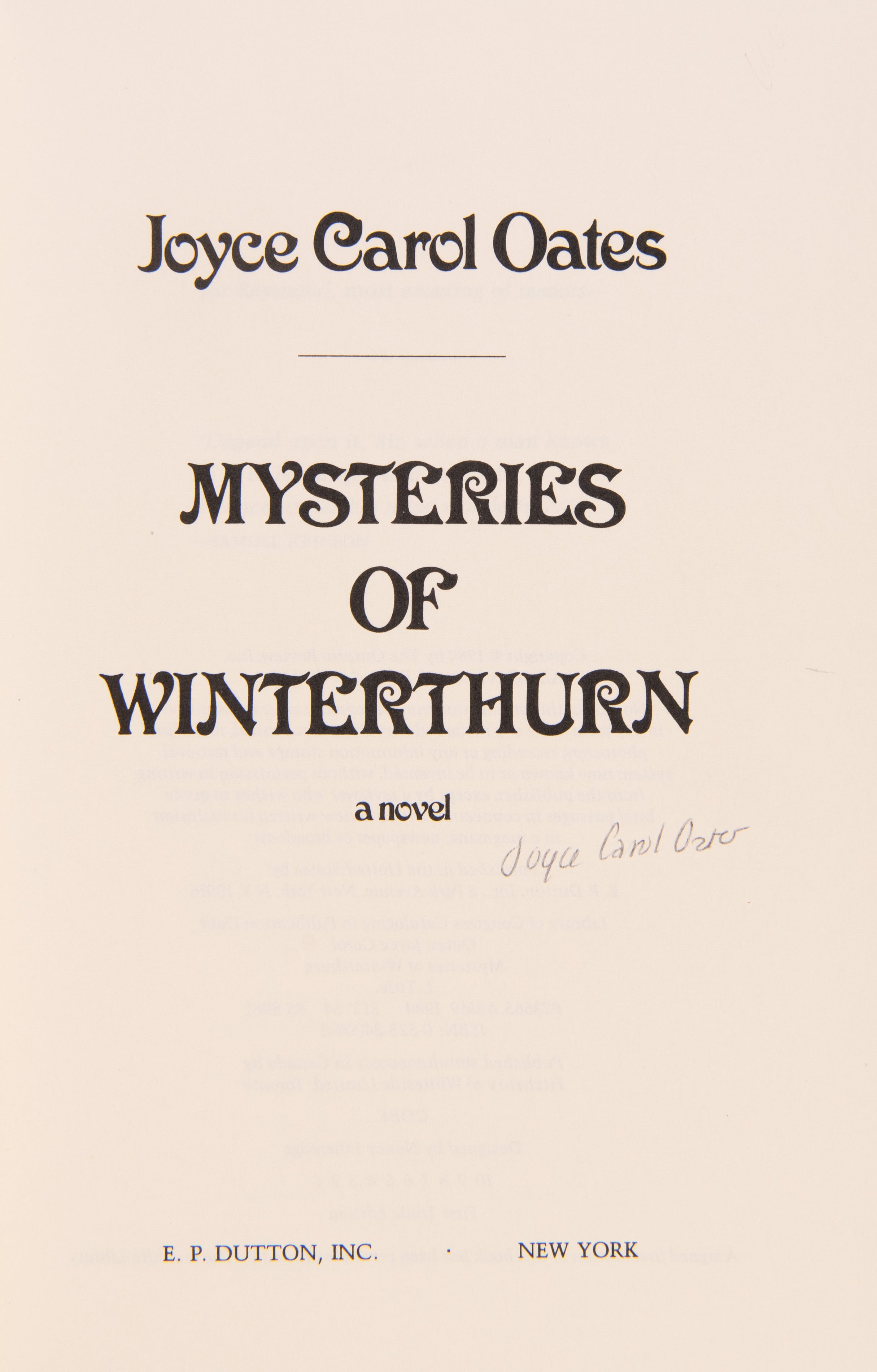Mysteries of Winterthurn.