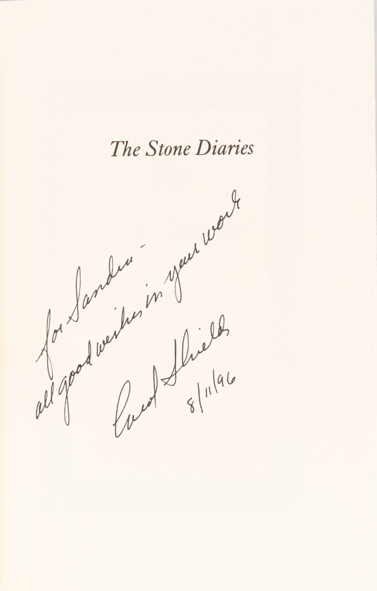 The Stone Diaries.