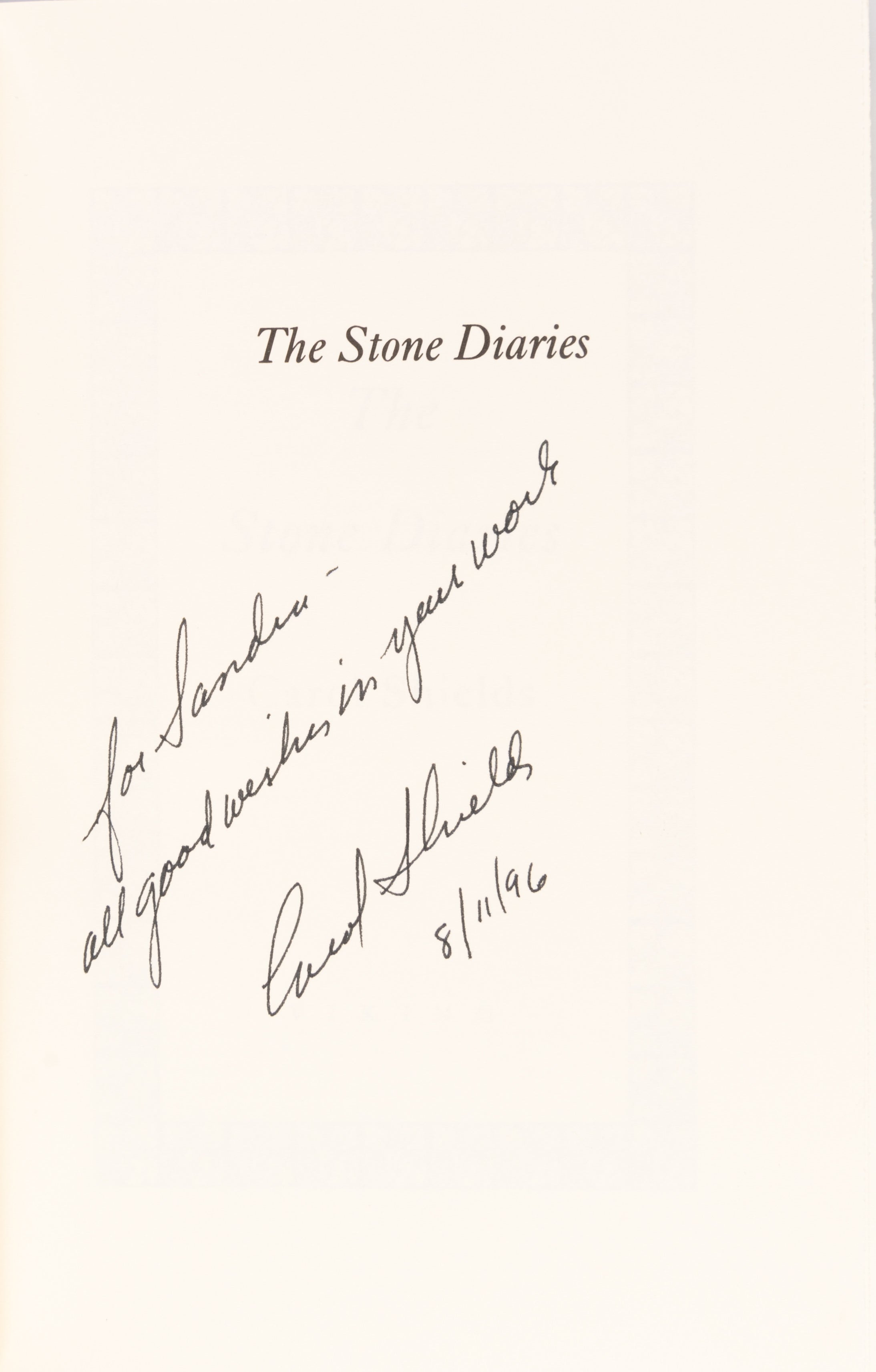 The Stone Diaries.
