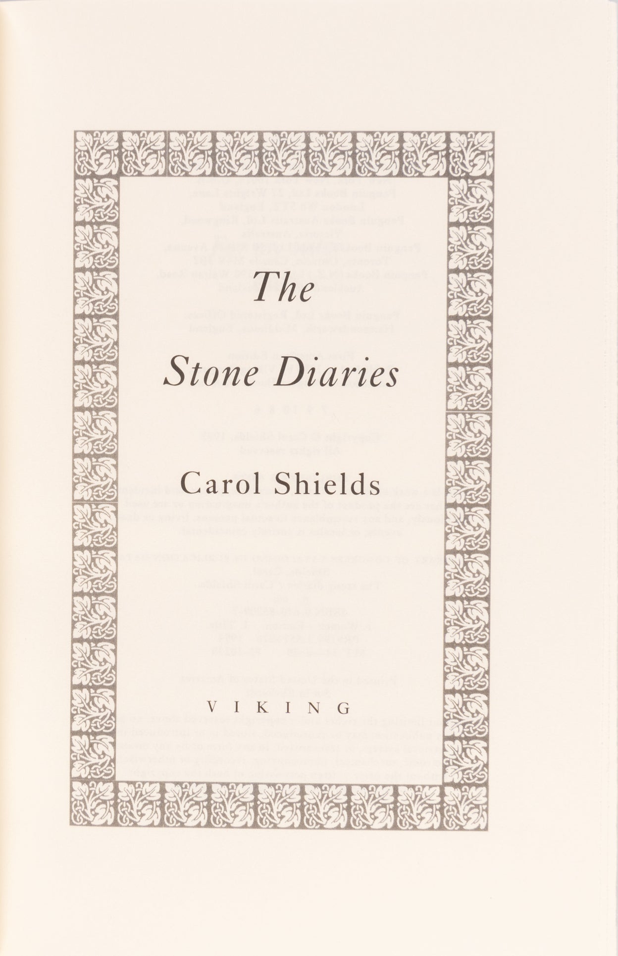 The Stone Diaries.