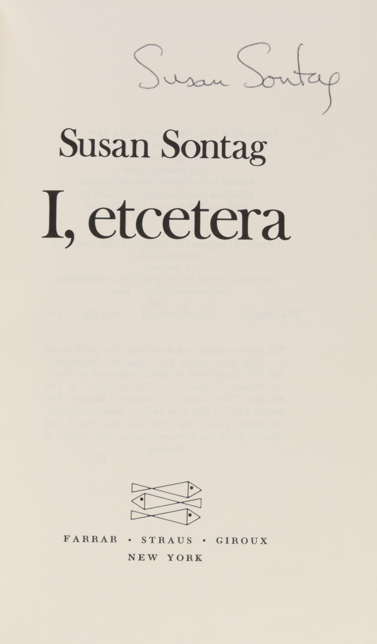 I, etcetera.