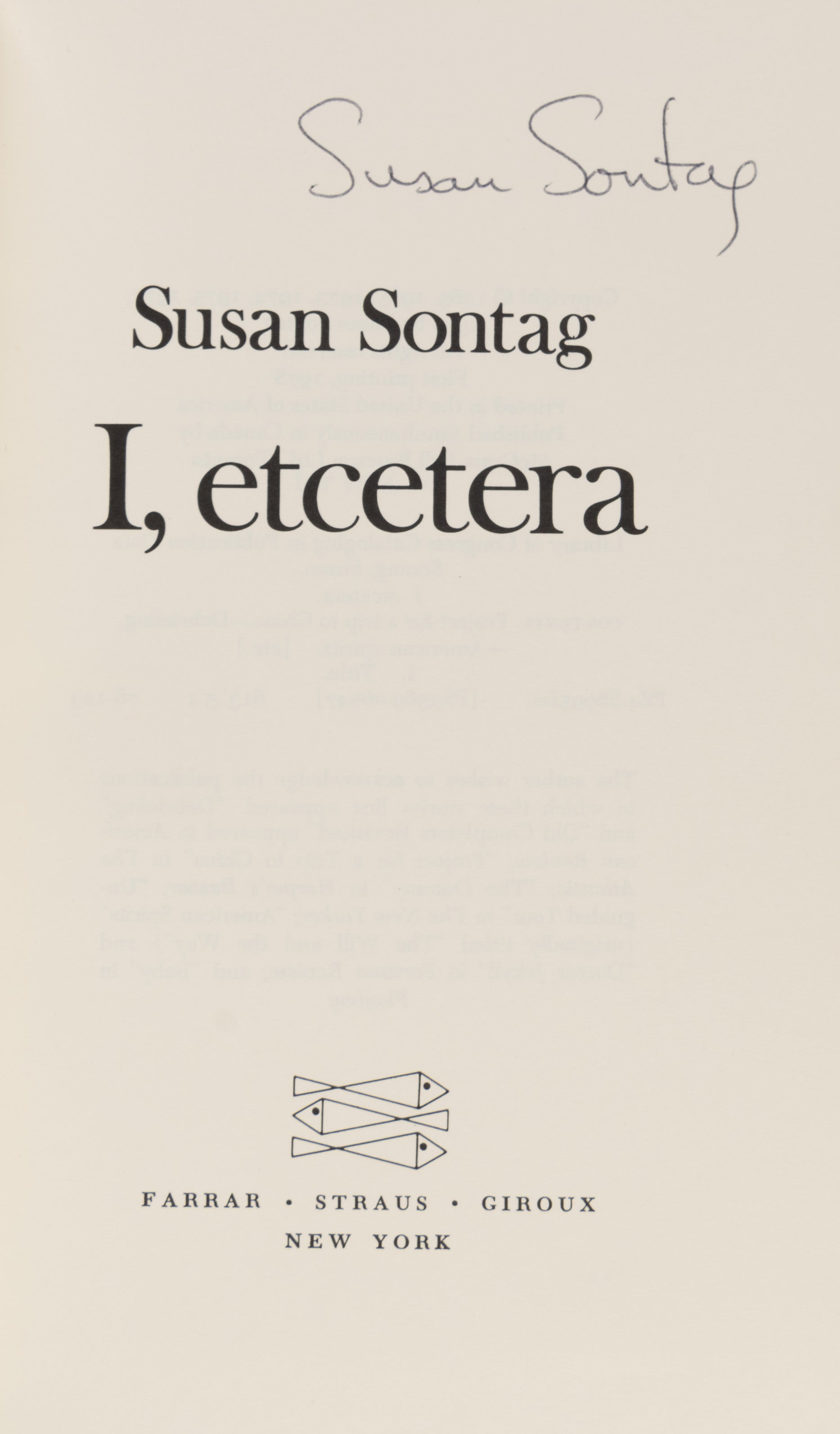 I, etcetera.