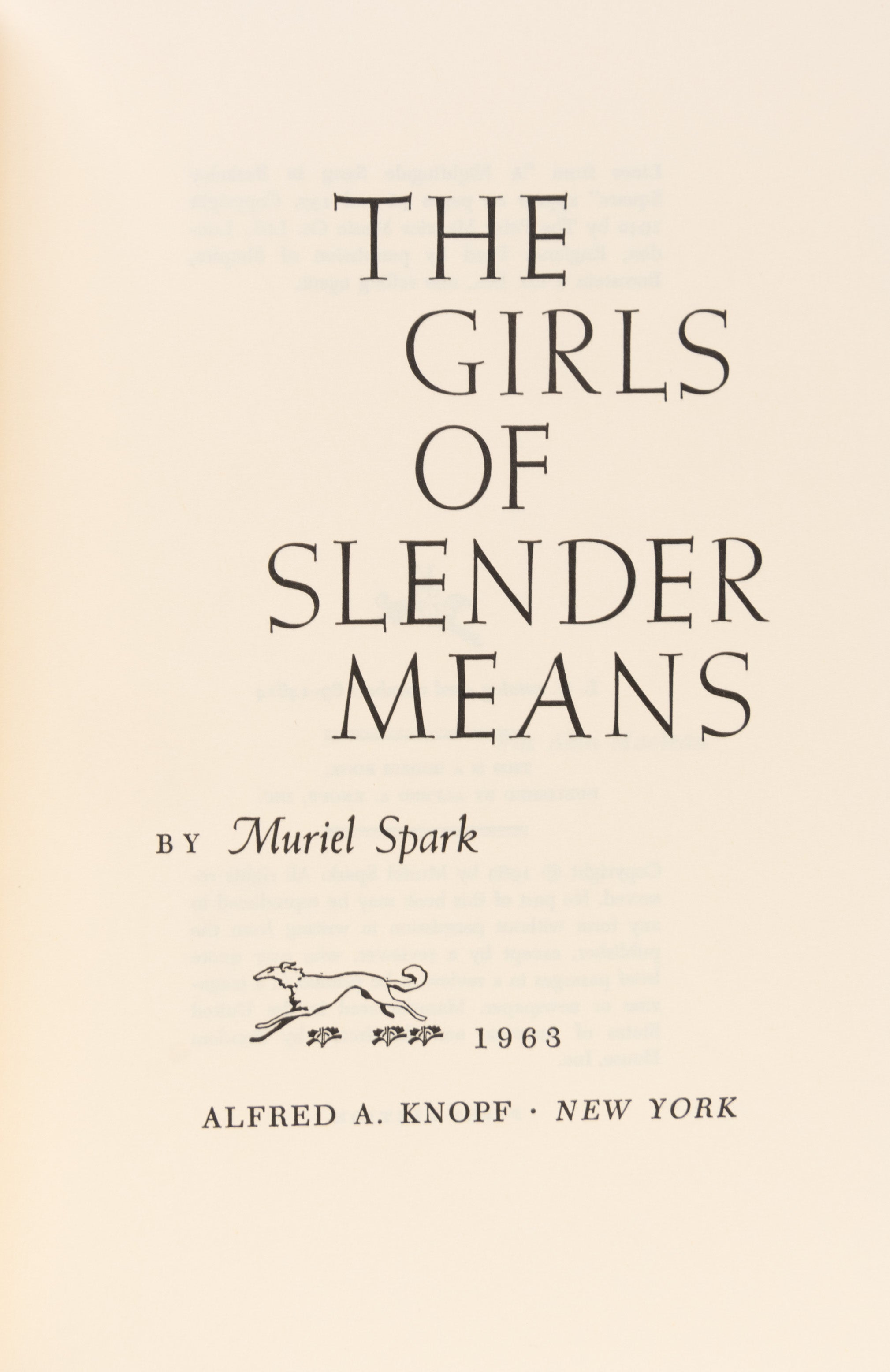 The Girls of Slender Means.