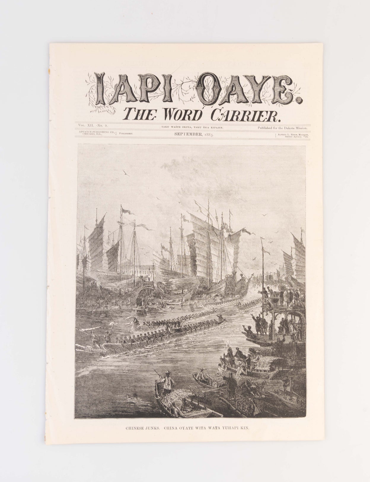 Iapi Oaye. The Word Carrier. [Five issues:] Vol. IX. No. 7.; X. No. 8.; XI. No. 9.; XII. No. 4.; XII. No. 9.