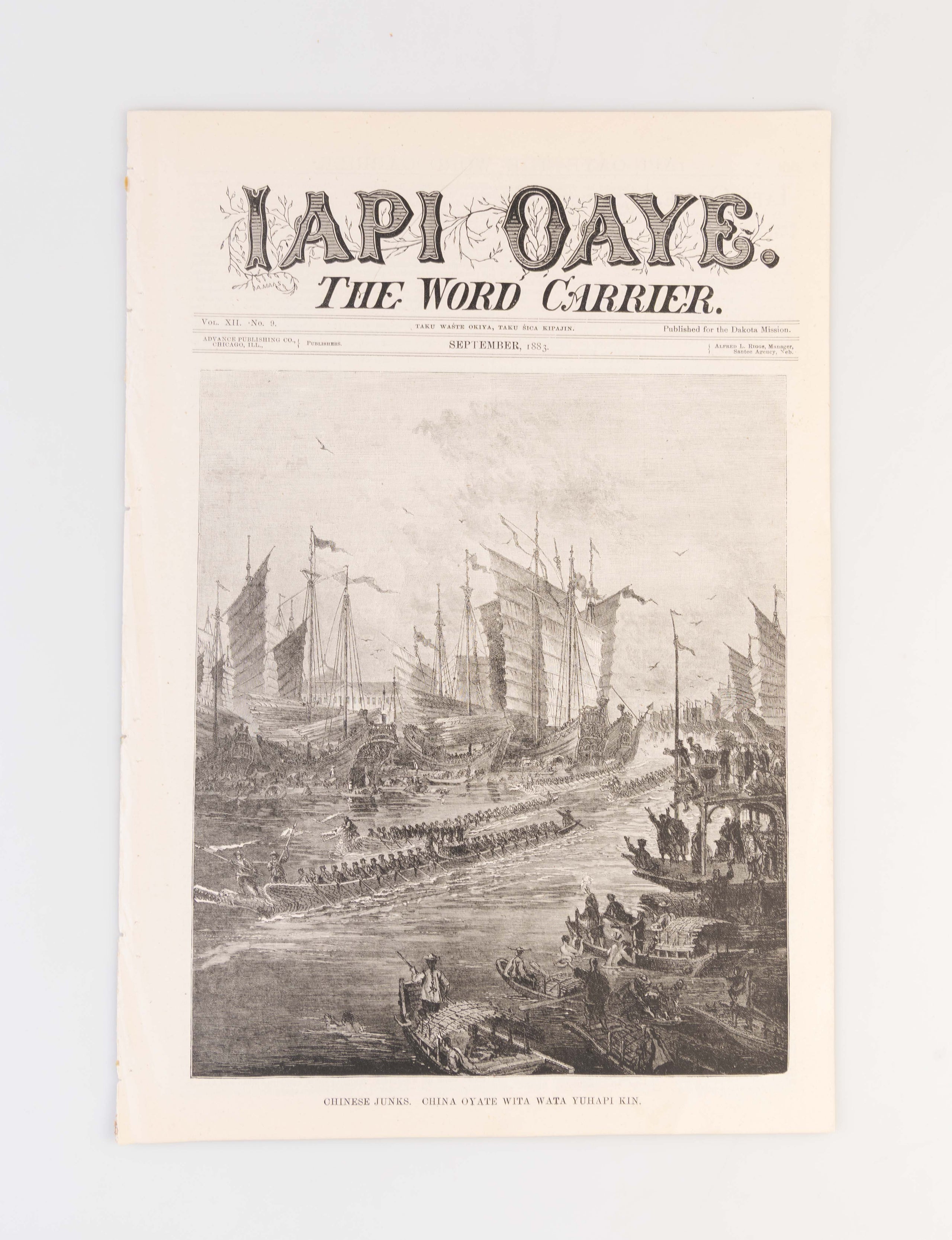 Iapi Oaye. The Word Carrier. [Five issues:] Vol. IX. No. 7.; X. No. 8.; XI. No. 9.; XII. No. 4.; XII. No. 9.