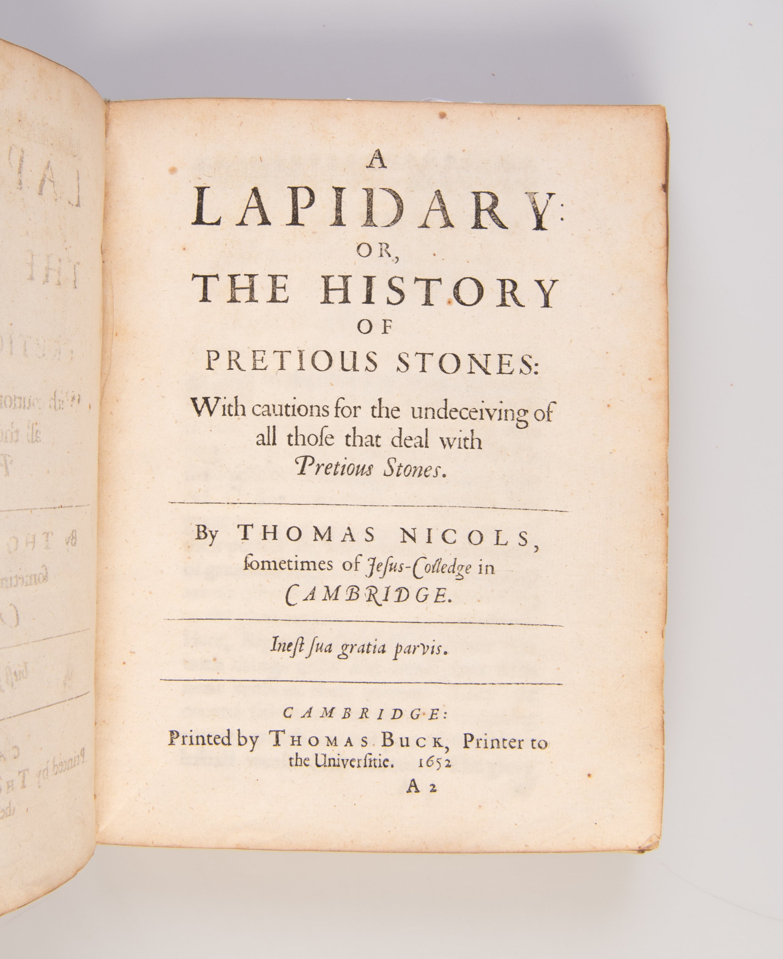 A Lapidary: Or, The History of Pretious Stones: