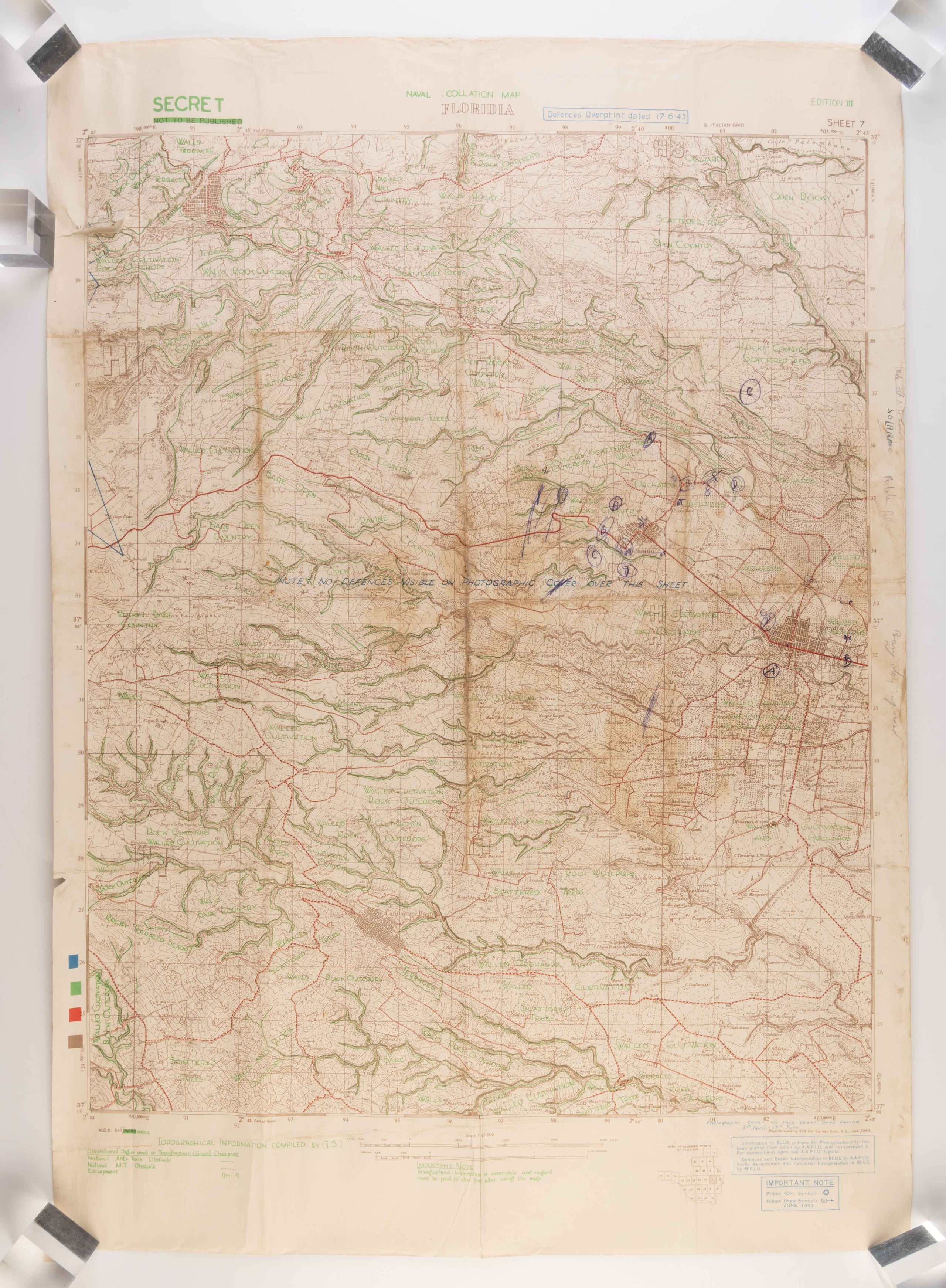 [Secret Maps for the Allied Invasion of Sicily.]