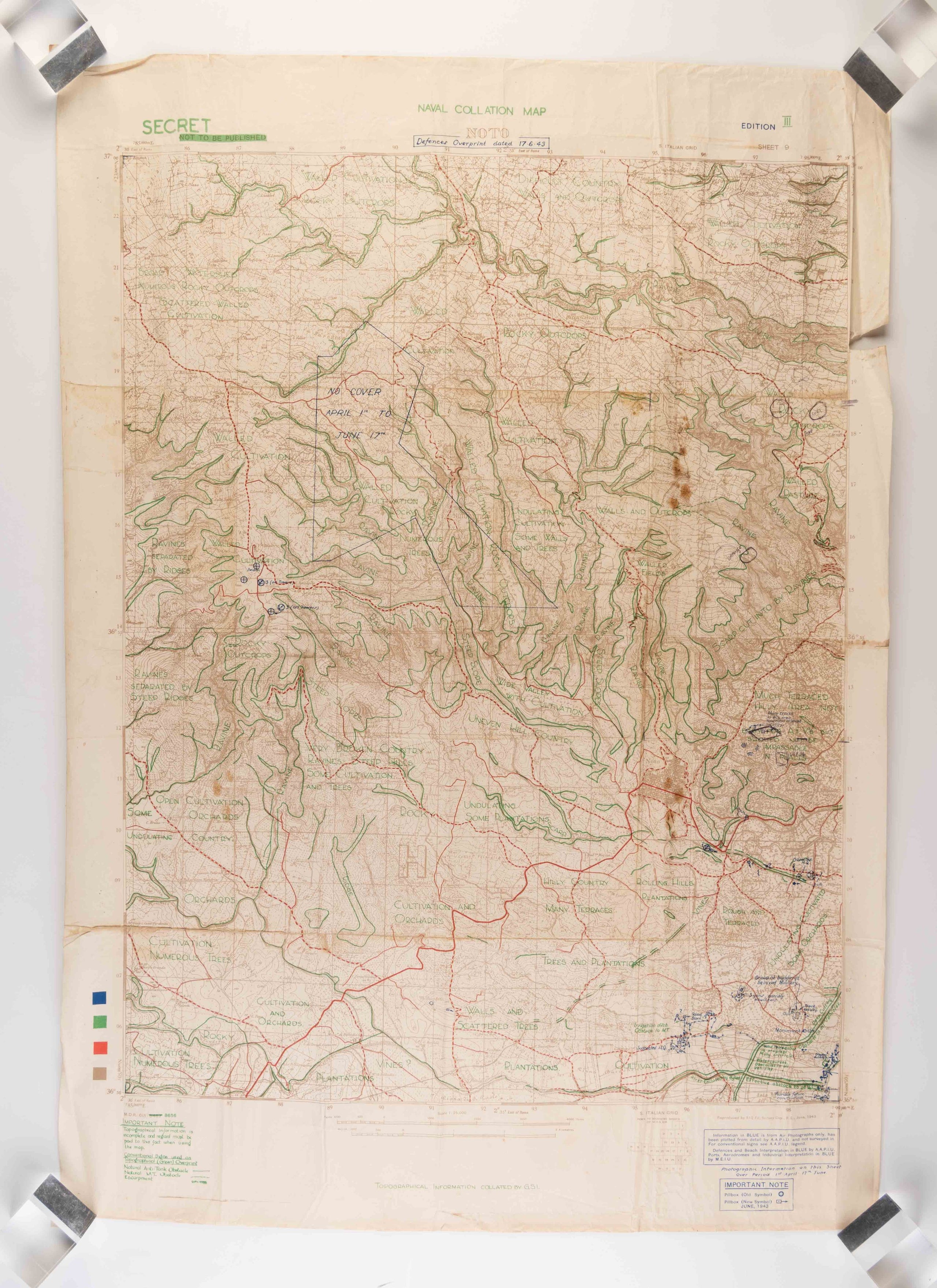[Secret Maps for the Allied Invasion of Sicily.]