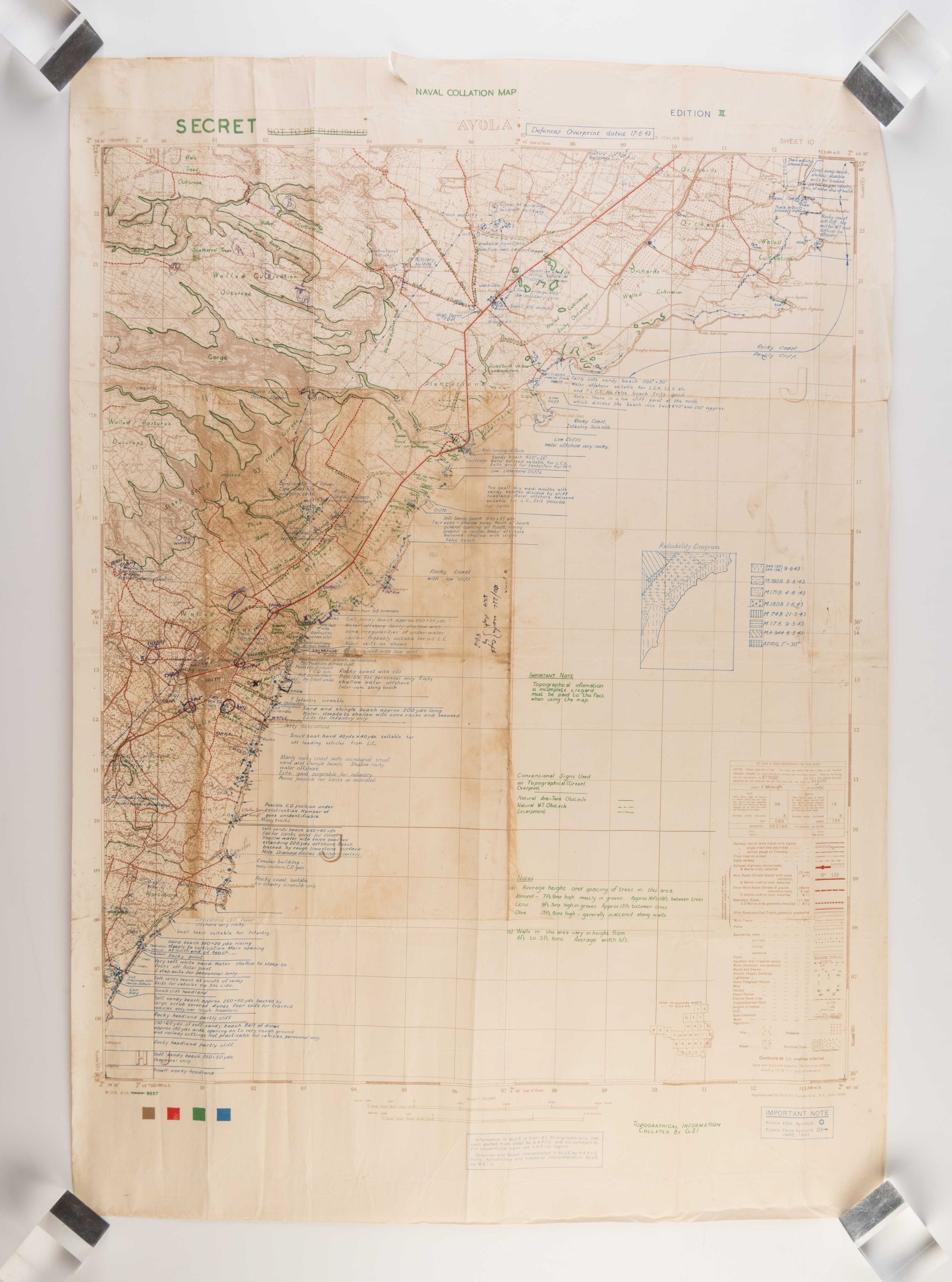 [Secret Maps for the Allied Invasion of Sicily.]