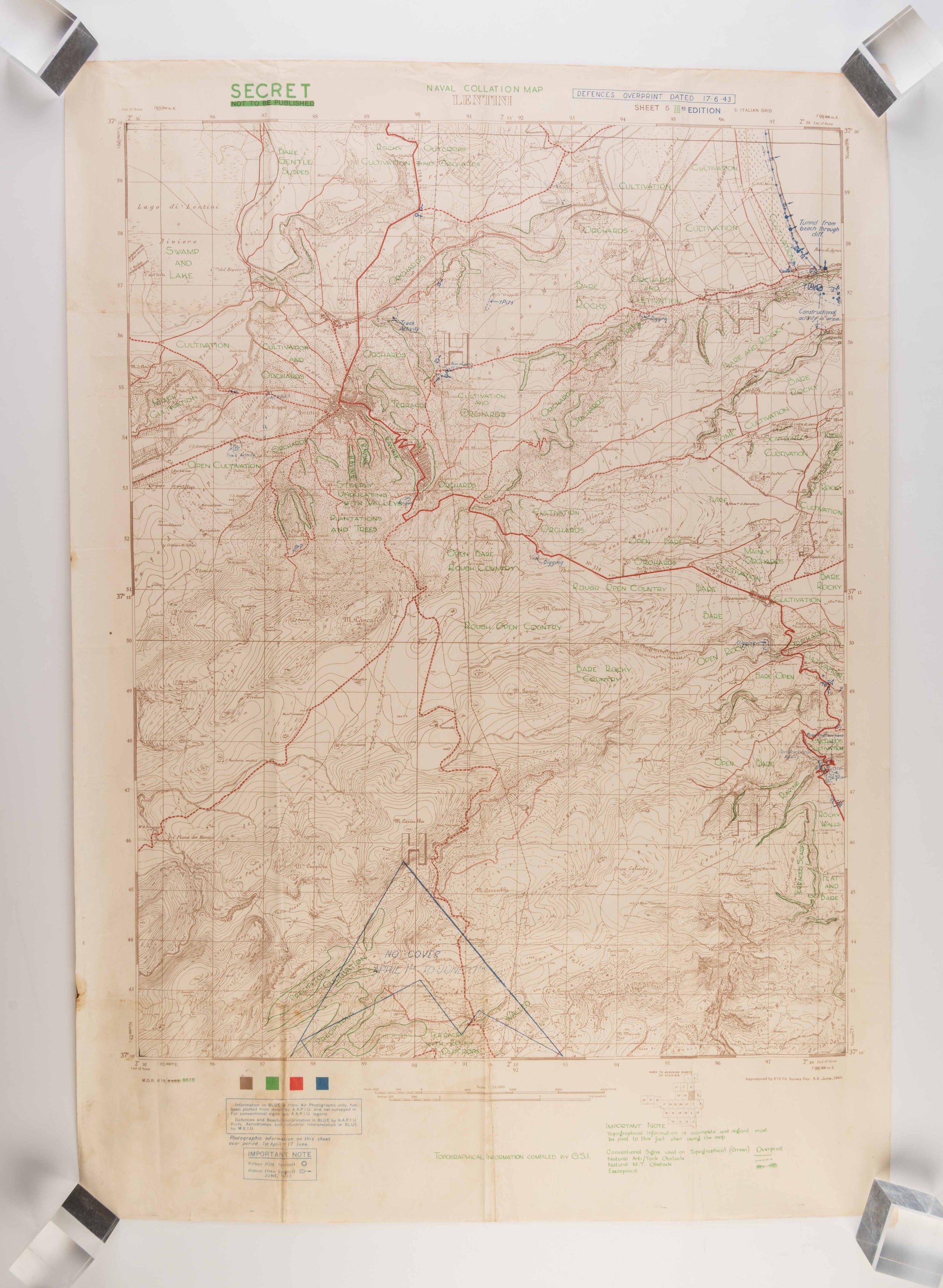 [Secret Maps for the Allied Invasion of Sicily.]