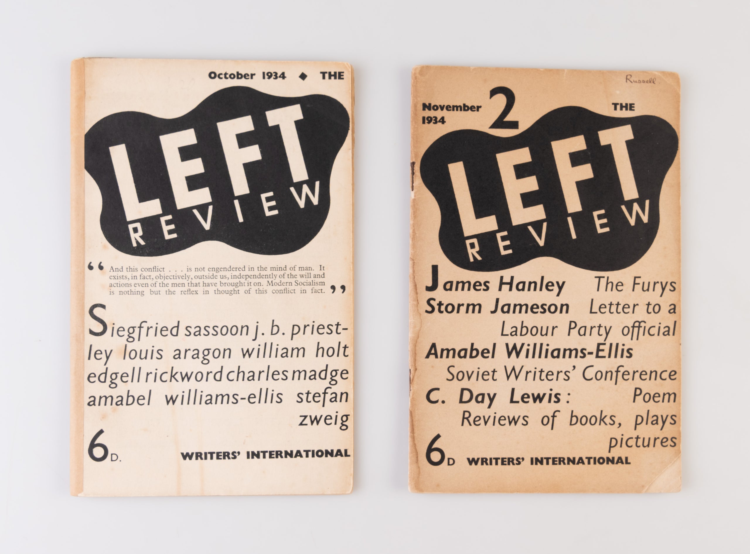 Two issues of the Left Review from the library of Bertrand Russell.