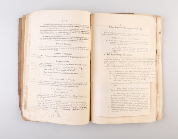 Straits Settlements. Regulations framed by the Governor in Council Under Section 56 of the Police Force Ordinance, 1920.