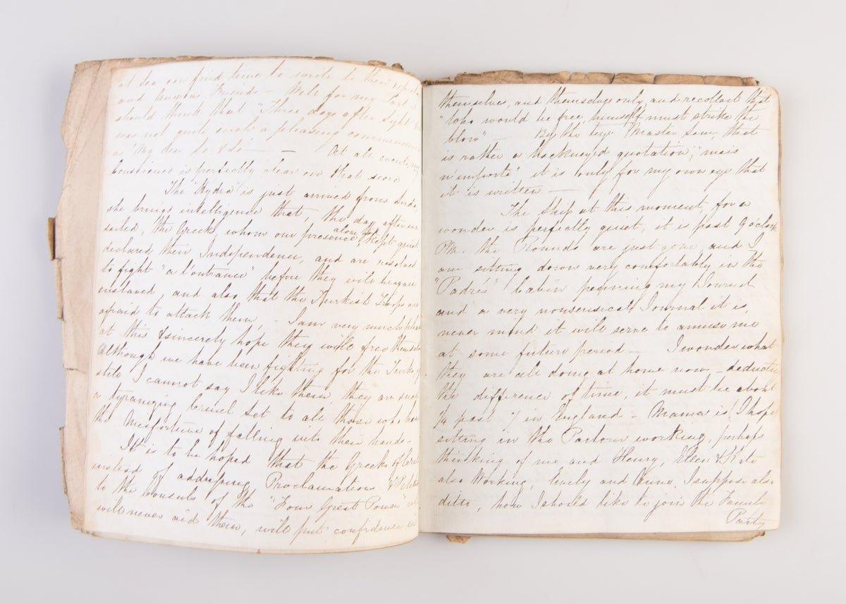 Manuscript diary of a British Naval Officer aboard HMS 'Revenge' During the Egyptian-Ottoman War.