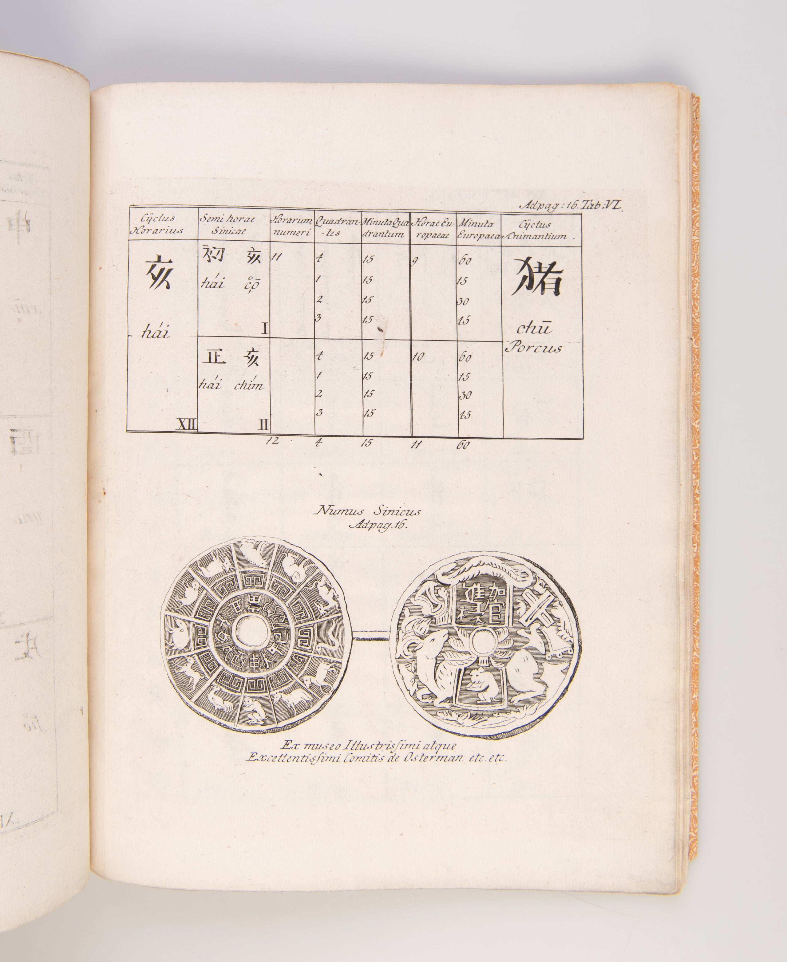 De horis sinicis et cyclo horario commentationes accedit eiusdem auctoris Parergon sinicum de calendariis sinicis ubi etiam quaedam in doctrina temporum sinica emendantur. [Commentaries on Chinese hours and their hourly cycle...].