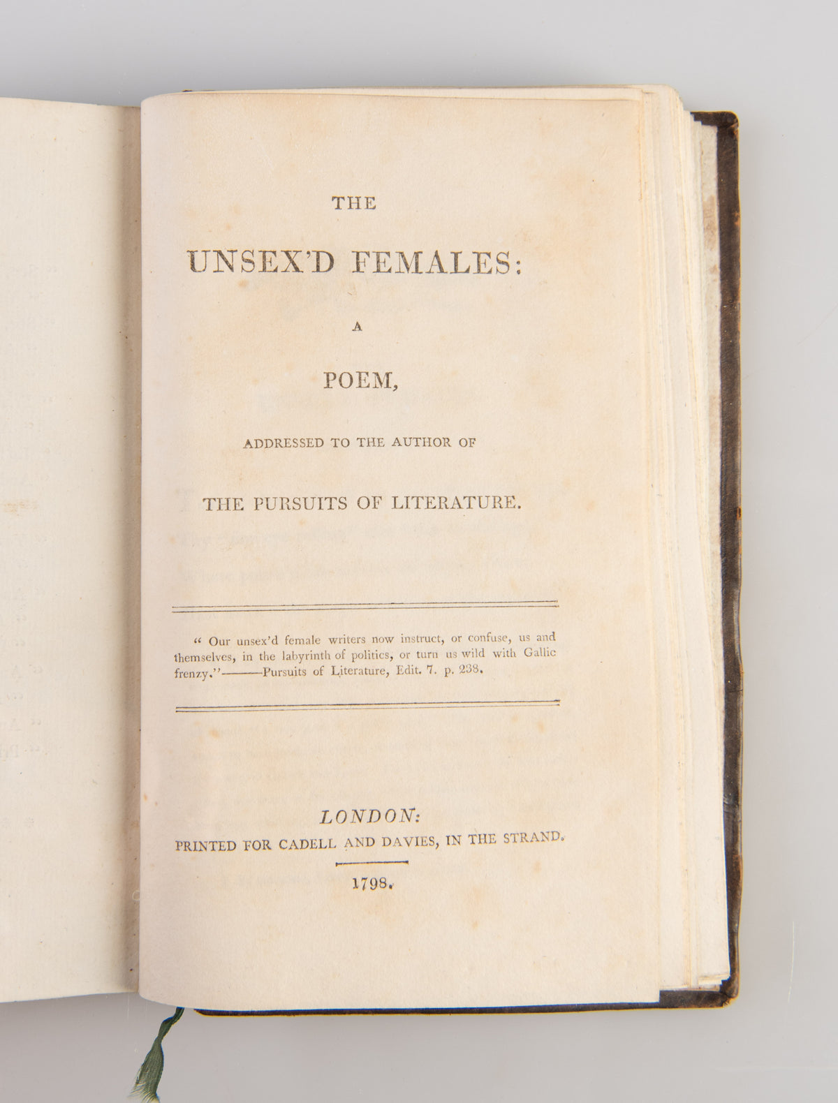 The Unsex’d Females: a Poem,