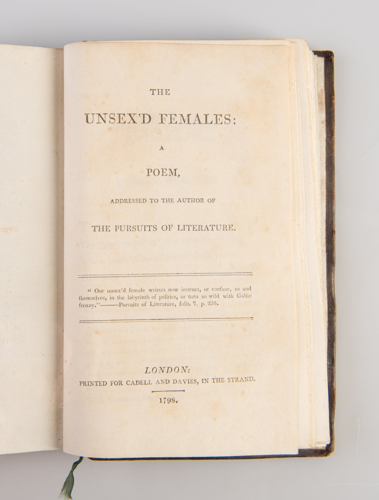 The Unsex’d Females: a Poem,