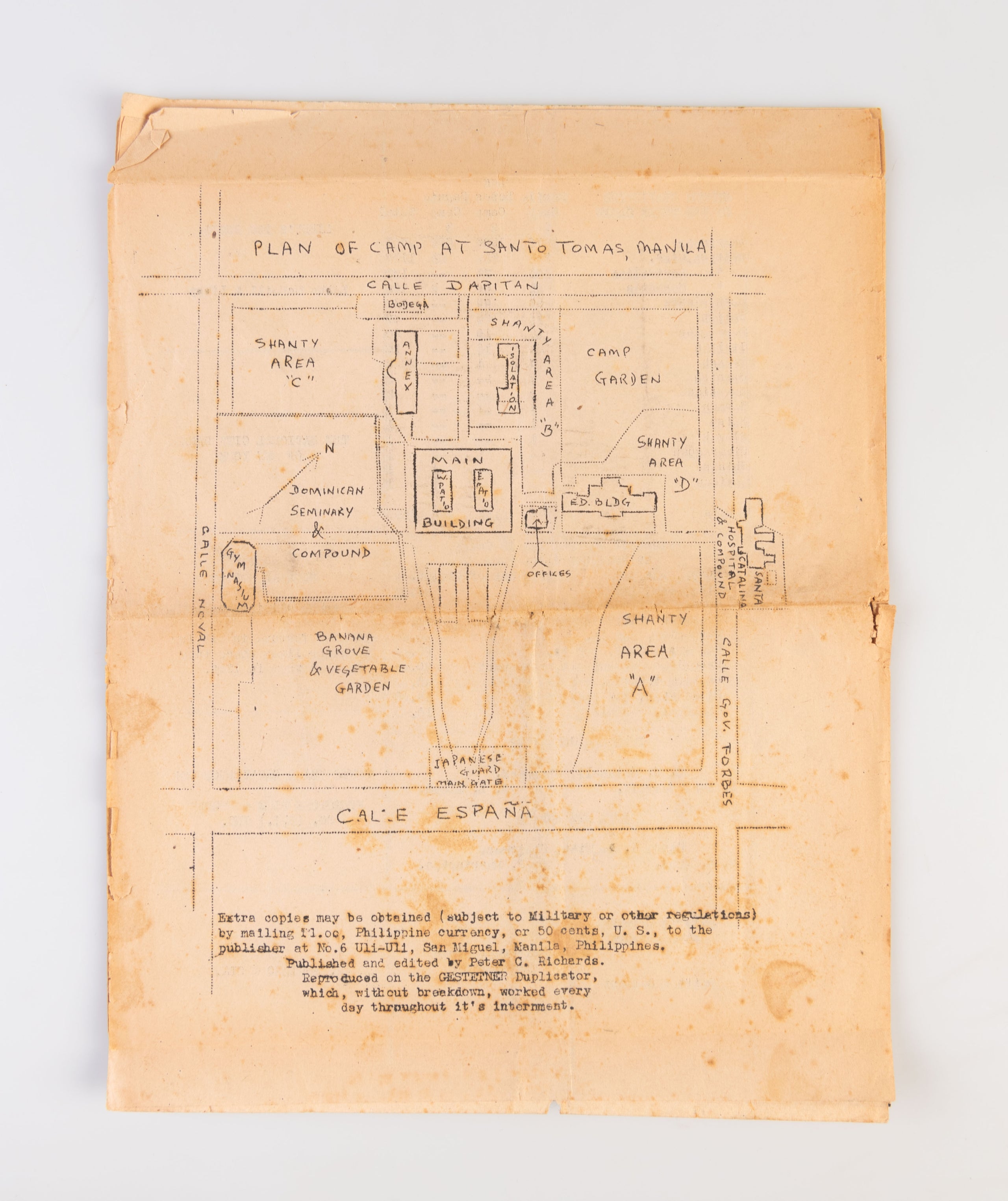 The Liberation Bulletin of Philippine Internment Camp No. 1 at Santo Tomas University.