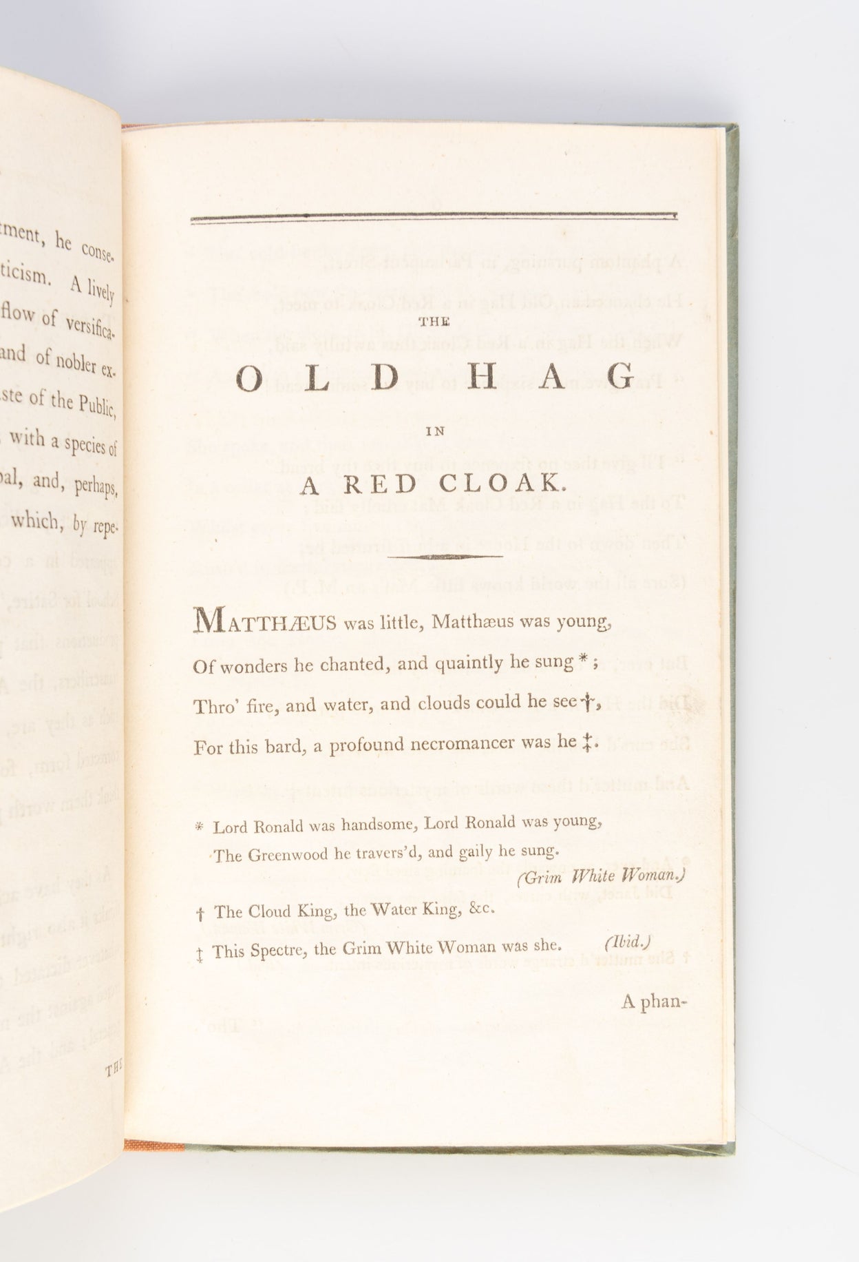 The Old Hag in a Red Cloak. A Romance. Inscribed to the Author of The Grim White Woman.
