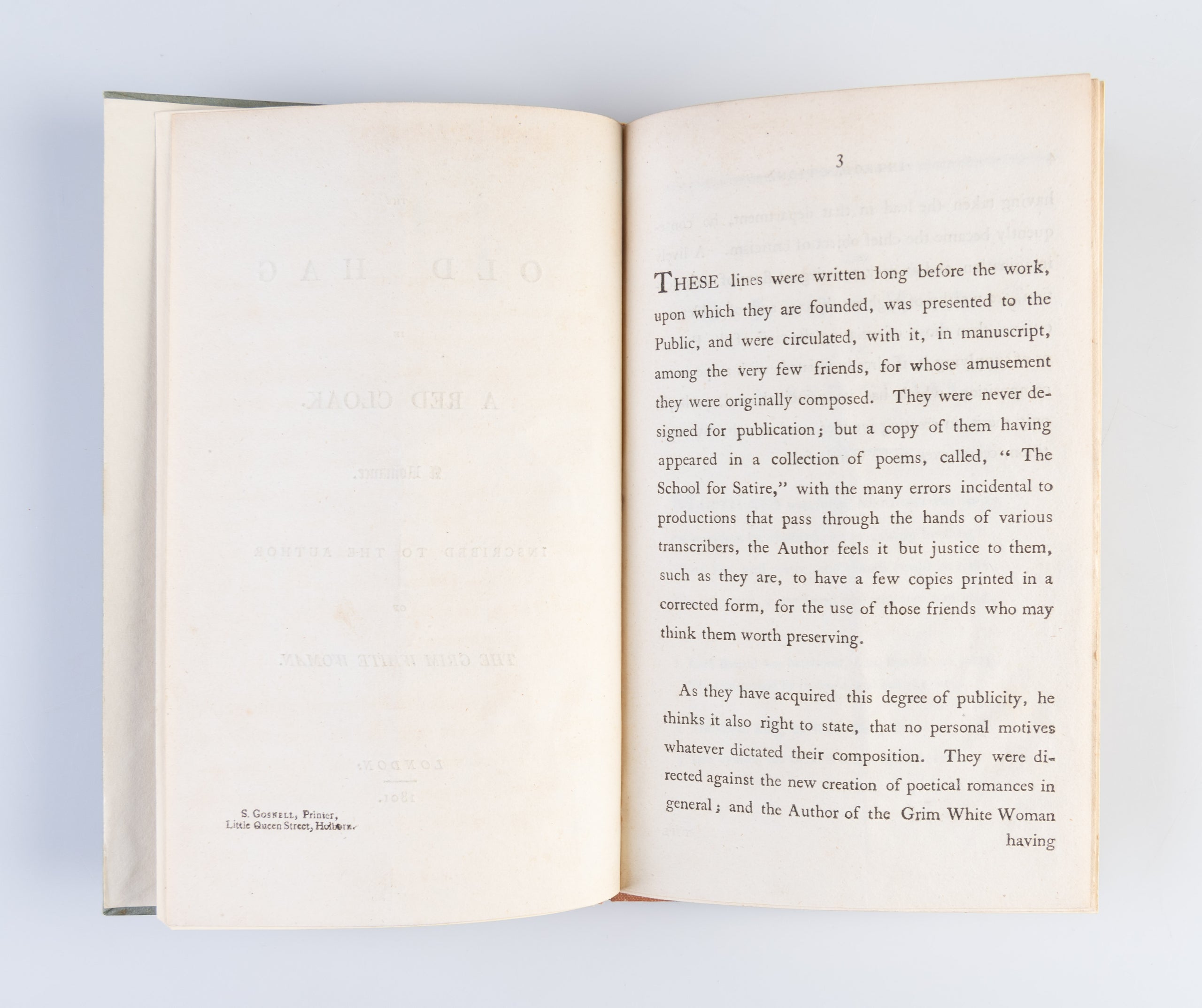 The Old Hag in a Red Cloak. A Romance. Inscribed to the Author of The Grim White Woman.