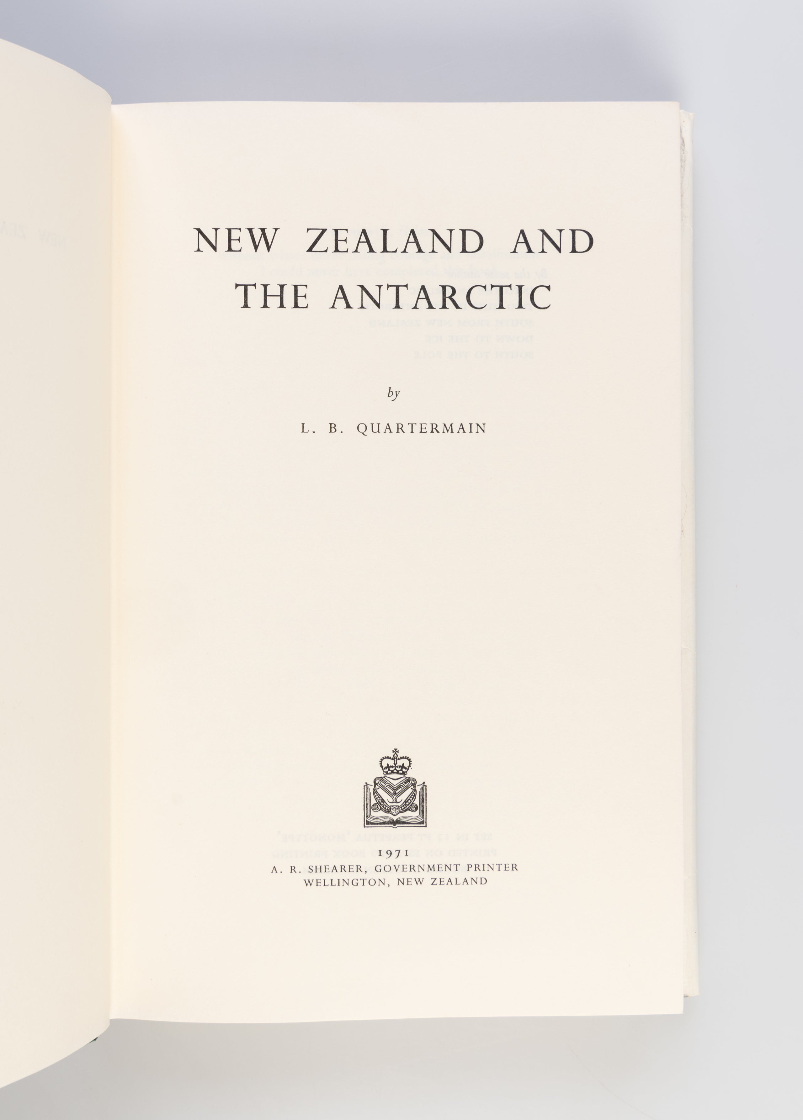 New Zealand and the Antarctic.