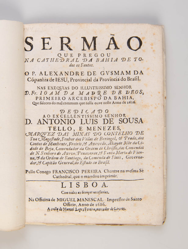 Sermão que pregou na cathedral da Bahia de Todos os Santos ... Nas exequias do illustrissimo senhor D. Fr. Ioam da Madre de Deos ...