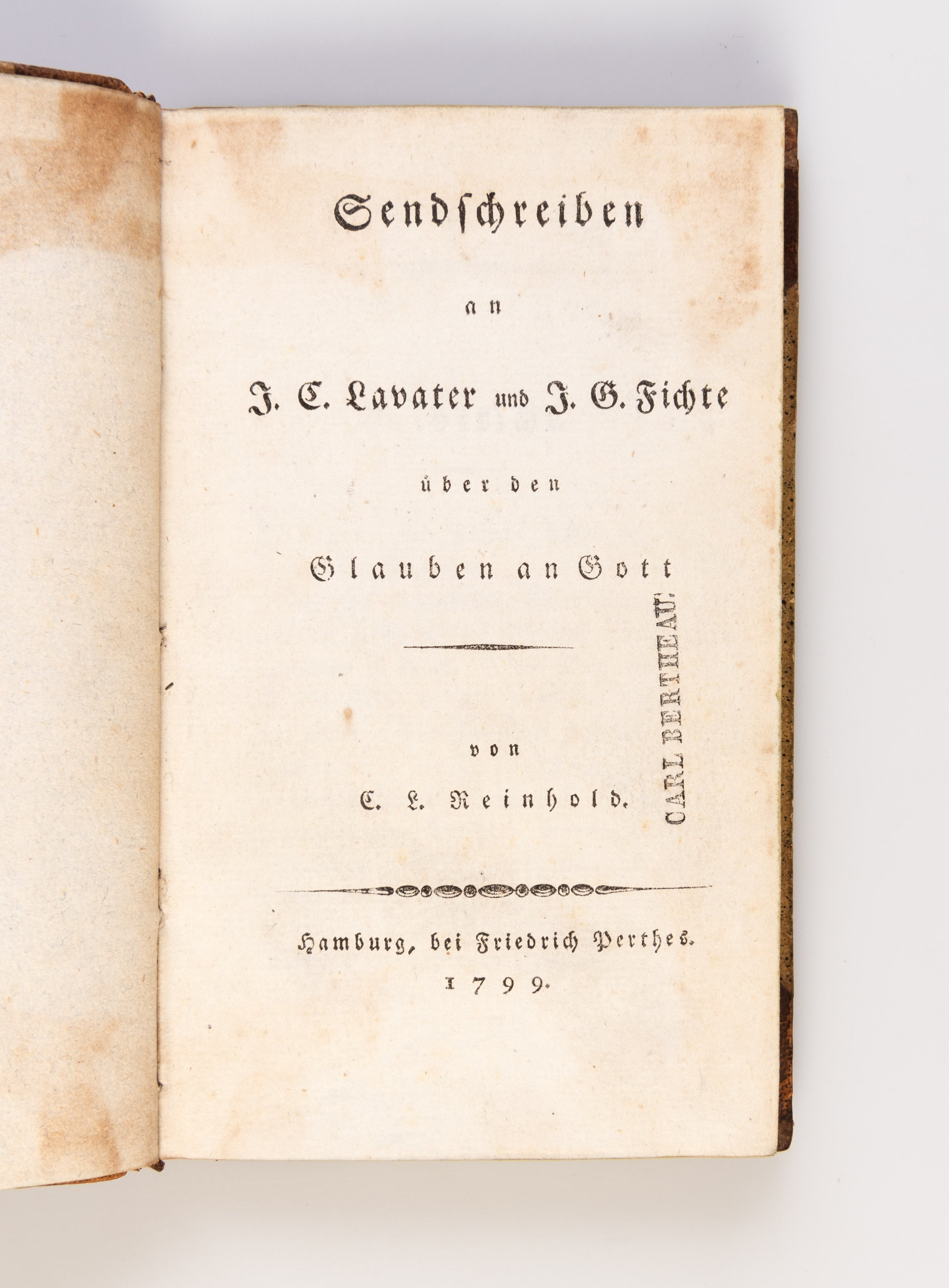 Sendschreiben an J.C. Lavater und J.G. Fichte über den Glauben an Gott.