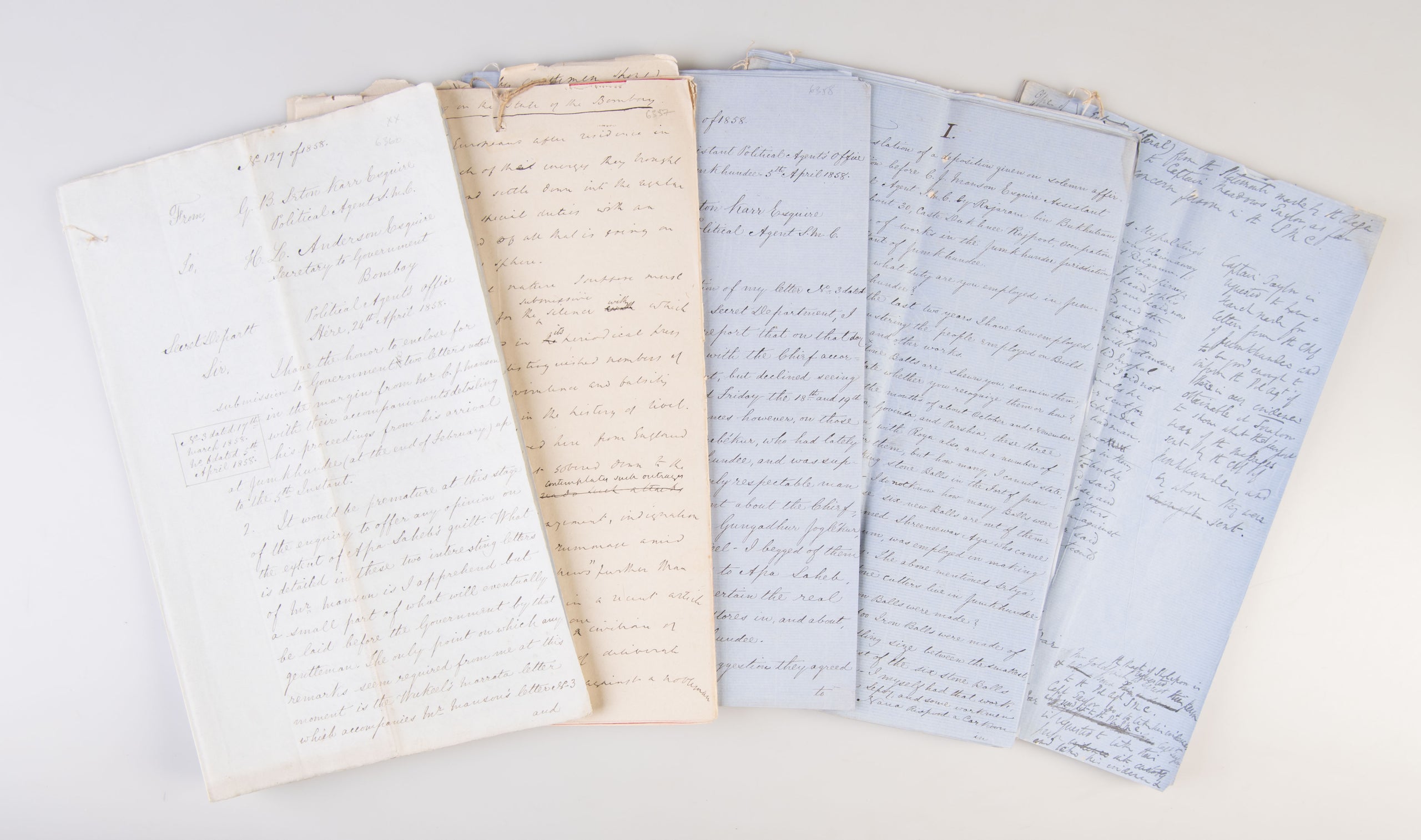 [Collection of documents concerning the Indian Mutiny 1857-58.]