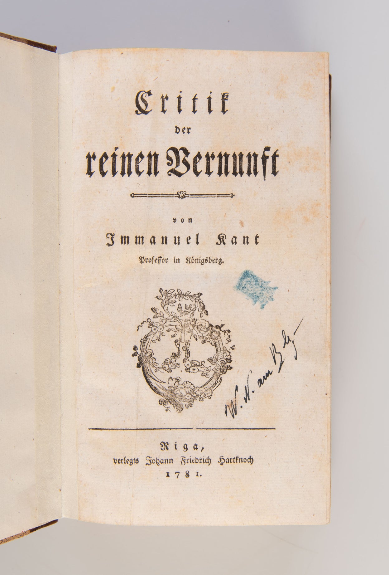 Critik der reinen Vernunft.