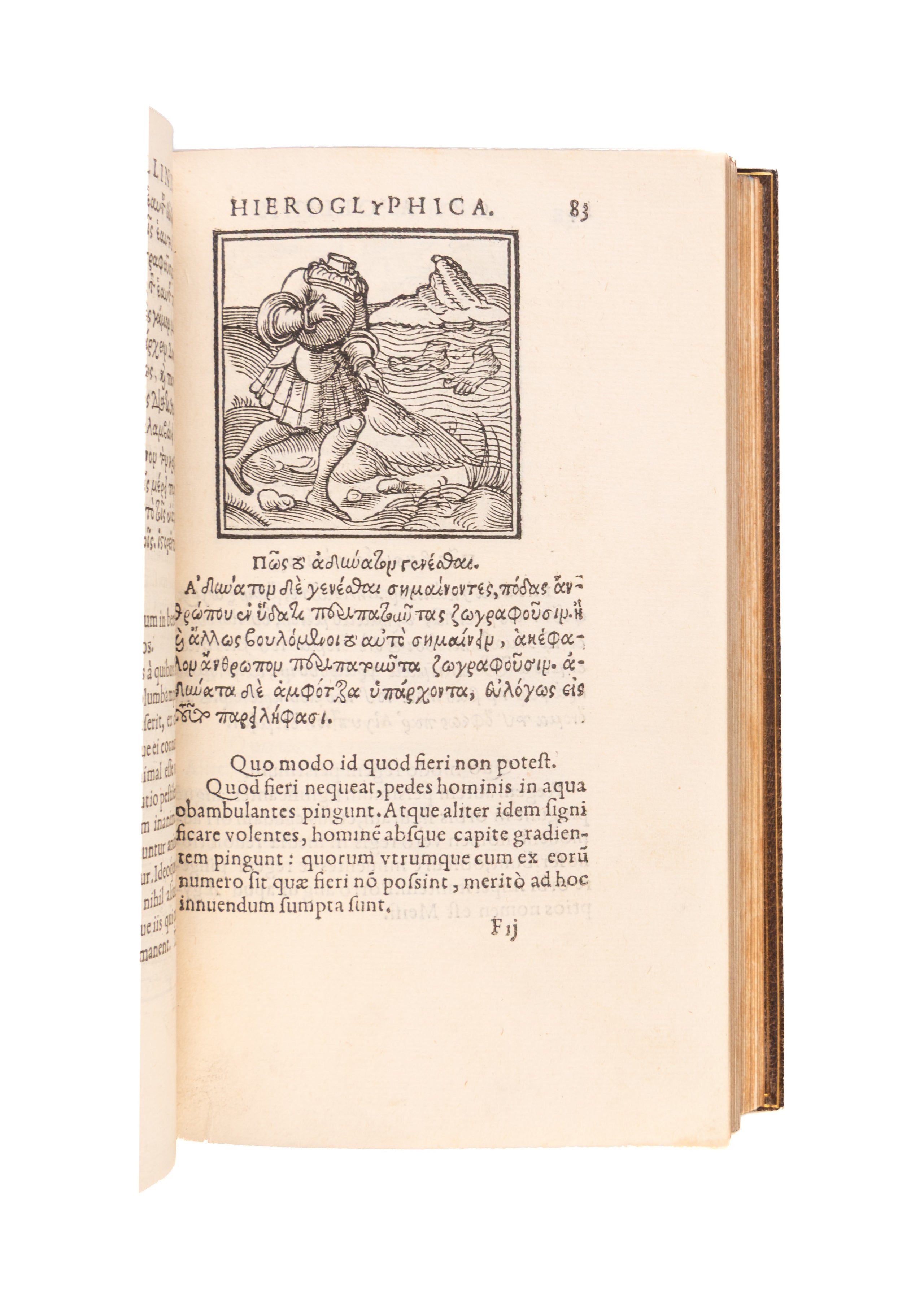 (Title in Greek, then:) De sacris notis & sculpturis duo.
Paris, Jacob Kerver (colophon: G. Morel),