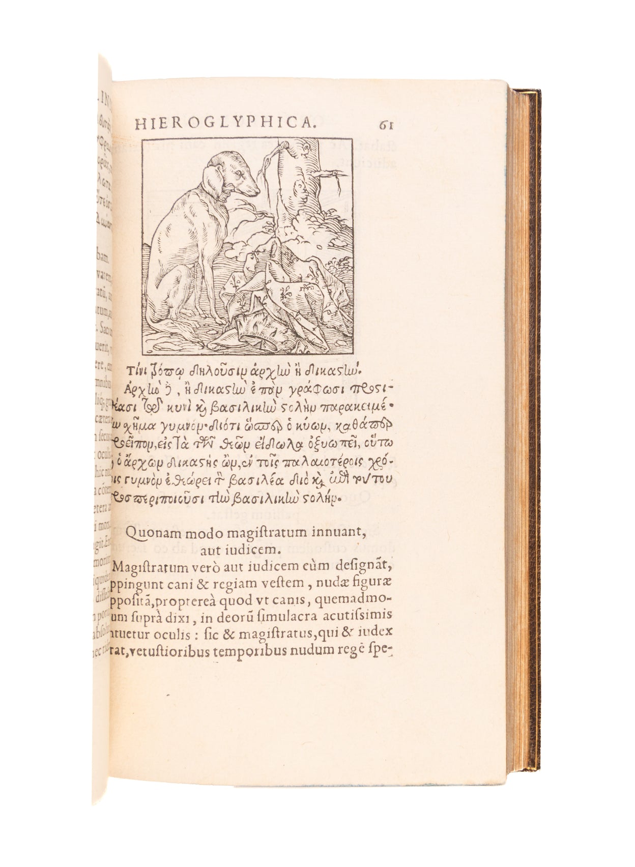 (Title in Greek, then:) De sacris notis & sculpturis duo.
Paris, Jacob Kerver (colophon: G. Morel),