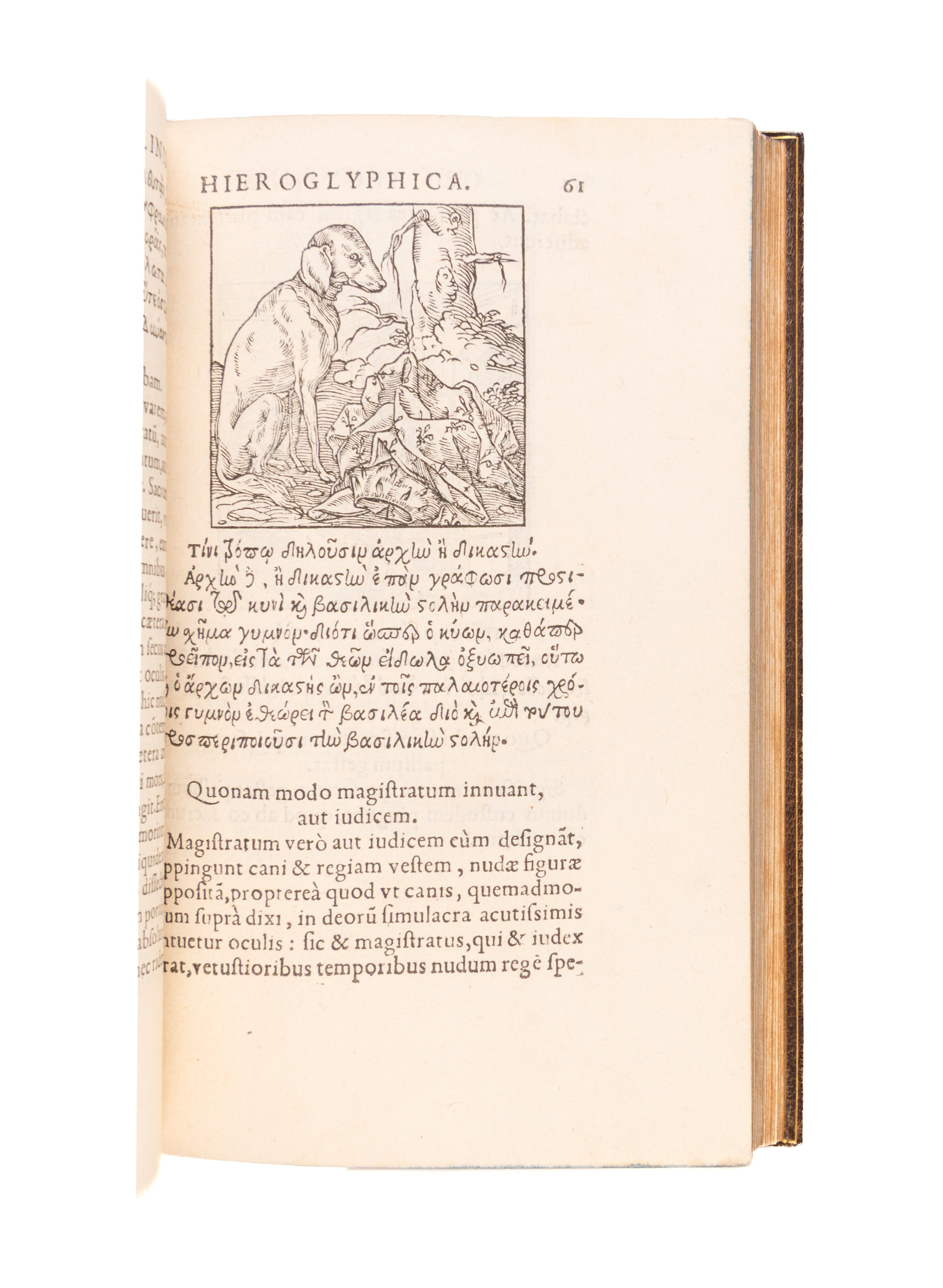 (Title in Greek, then:) De sacris notis & sculpturis duo.
Paris, Jacob Kerver (colophon: G. Morel),