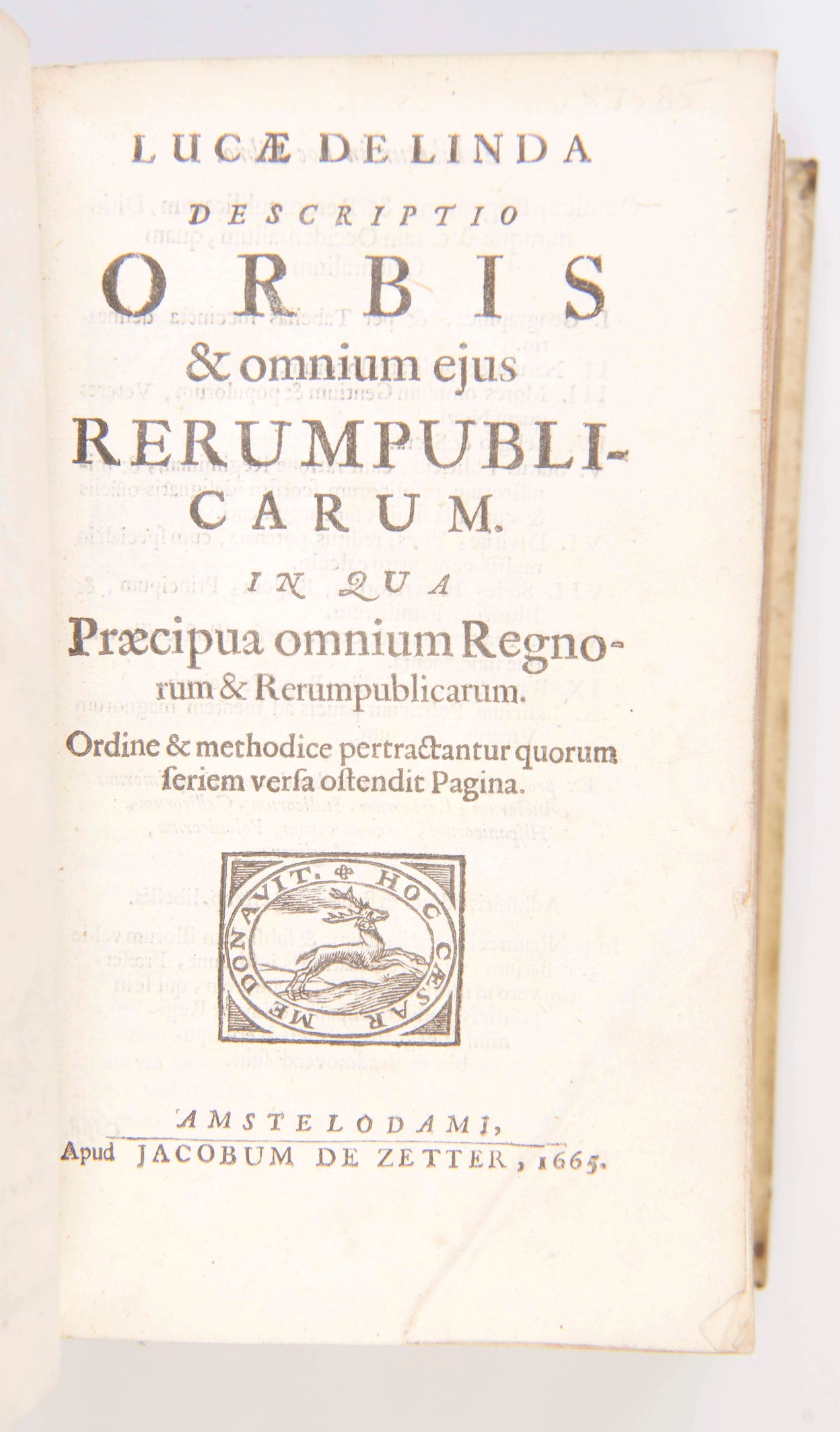 Descriptio orbis & omnium ejus rerumpublicarum.