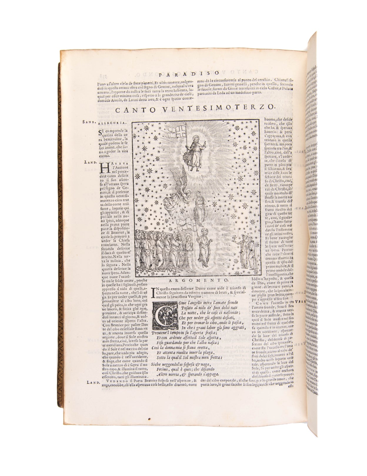 Dante con l'espositione di Christoforo Landino, et di Alessandro Vellutello sopra la sua Commedia dell'Inferno, del Purgatorio, & del Paradiso.