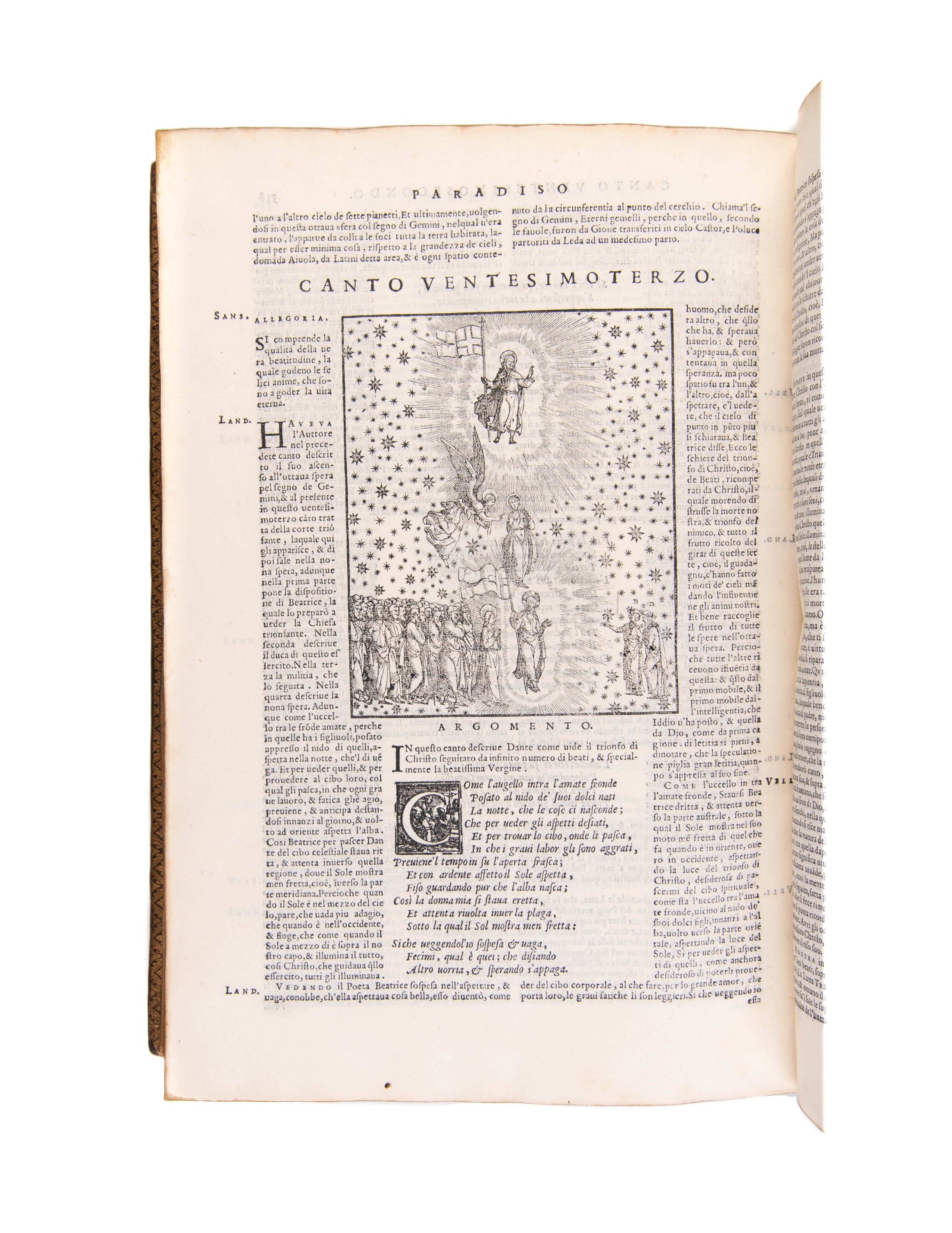 Dante con l'espositione di Christoforo Landino, et di Alessandro Vellutello sopra la sua Commedia dell'Inferno, del Purgatorio, & del Paradiso.