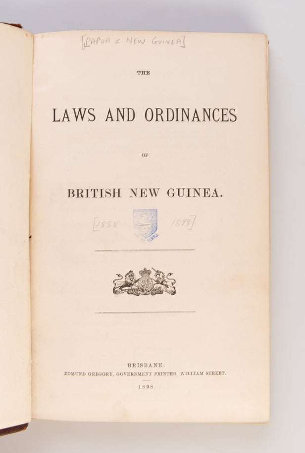 The Laws and Ordinances of British New Guinea.
