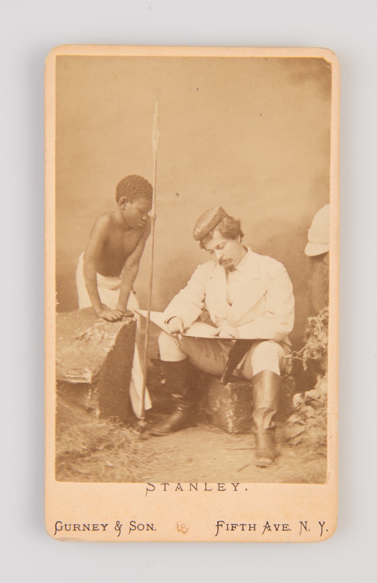 [Sir Henry Morton Stanley and Kalulu carte de visite.]