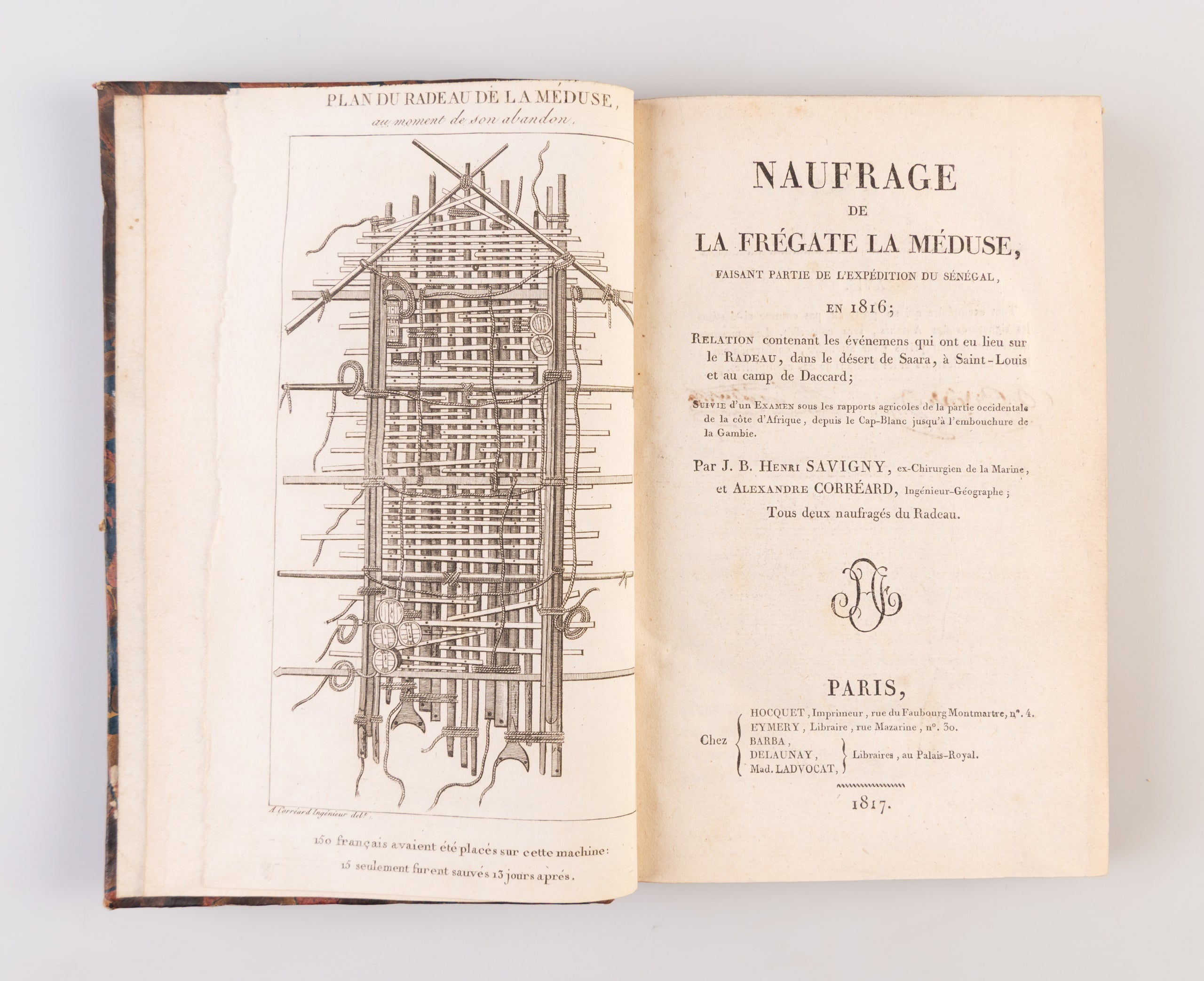 Naufrage de la frégate la Meduse faisant partie de l'expedition du Senegal, en 1816.