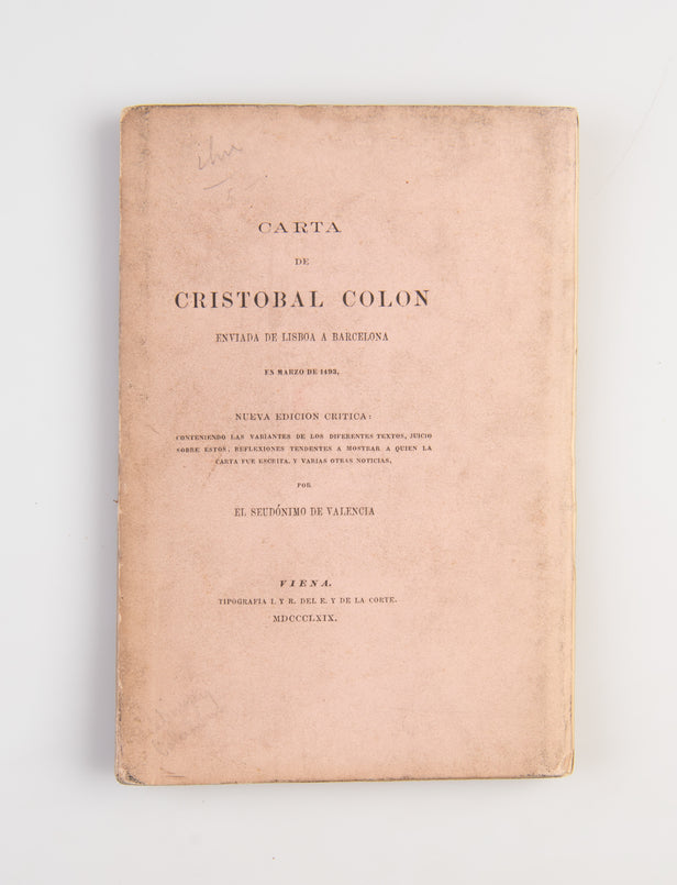 Carta de Cristobal Colon enviada de Lisboa a Barcelona en Marzo de 1493.