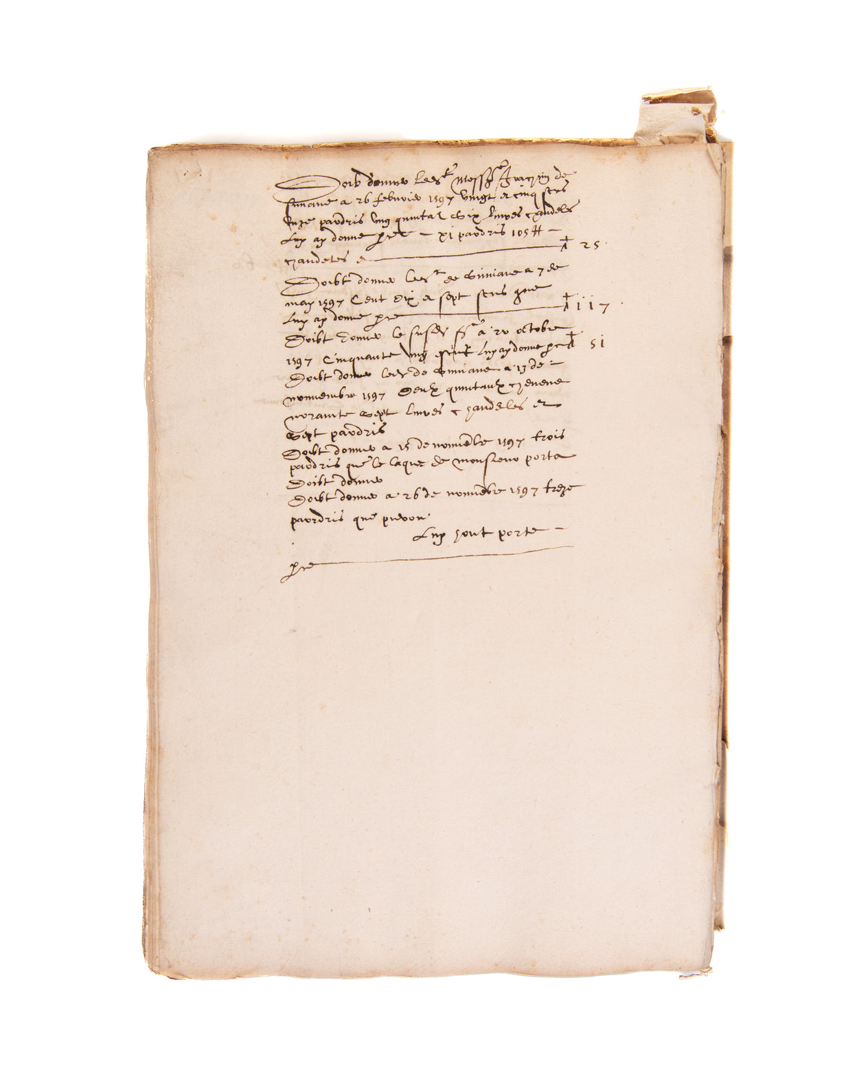 Manuscript notarial account book for regional Provence.
