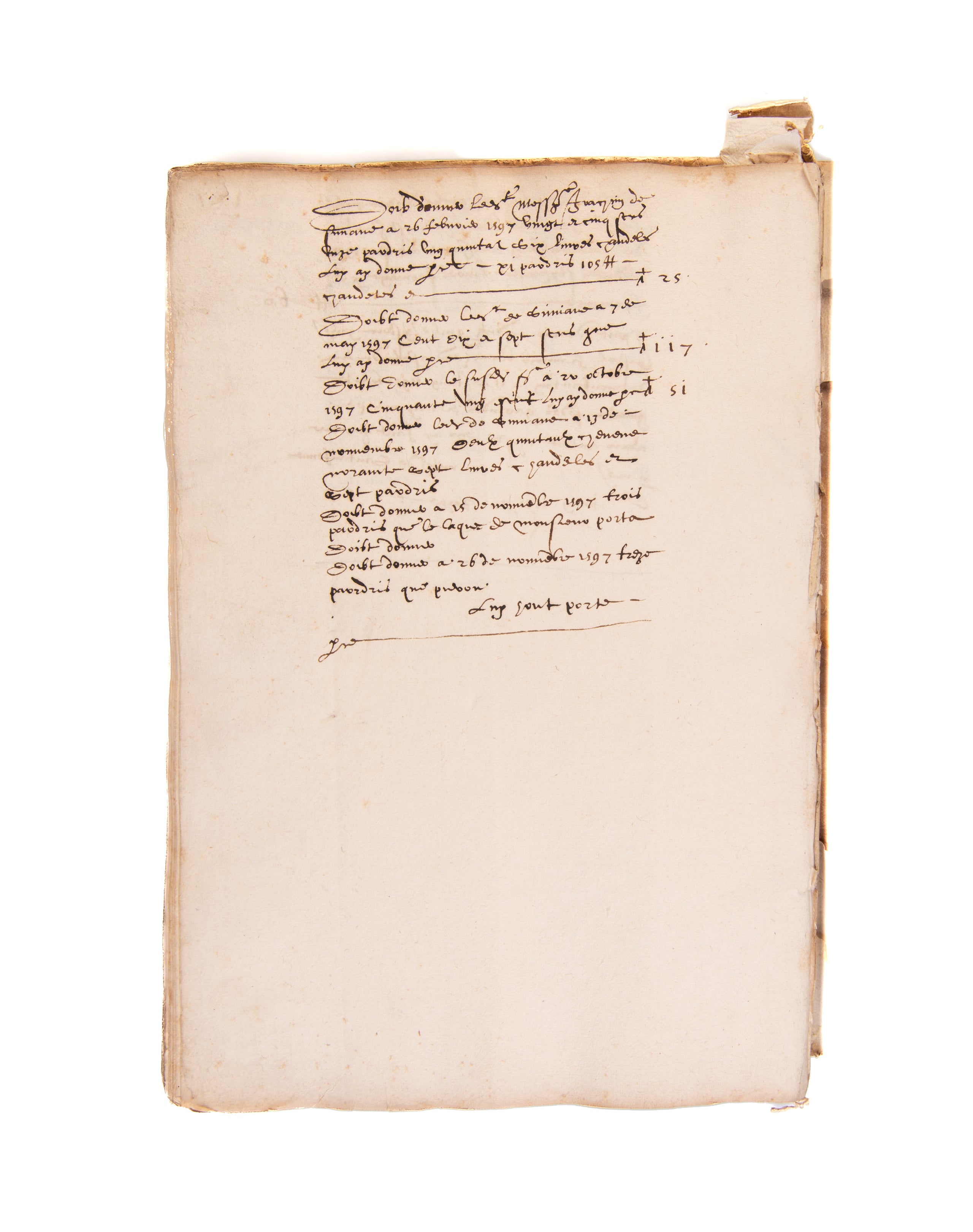 Manuscript notarial account book for regional Provence.