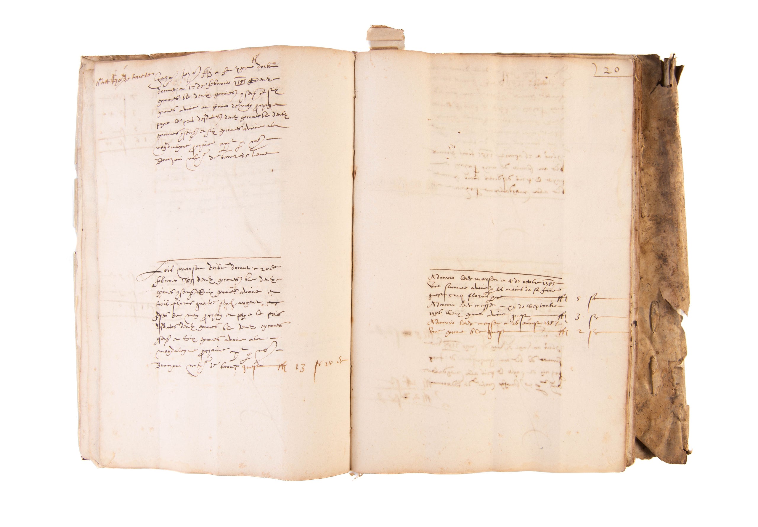 Manuscript notarial account book for regional Provence.