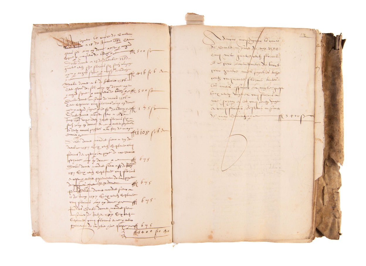 Manuscript notarial account book for regional Provence.