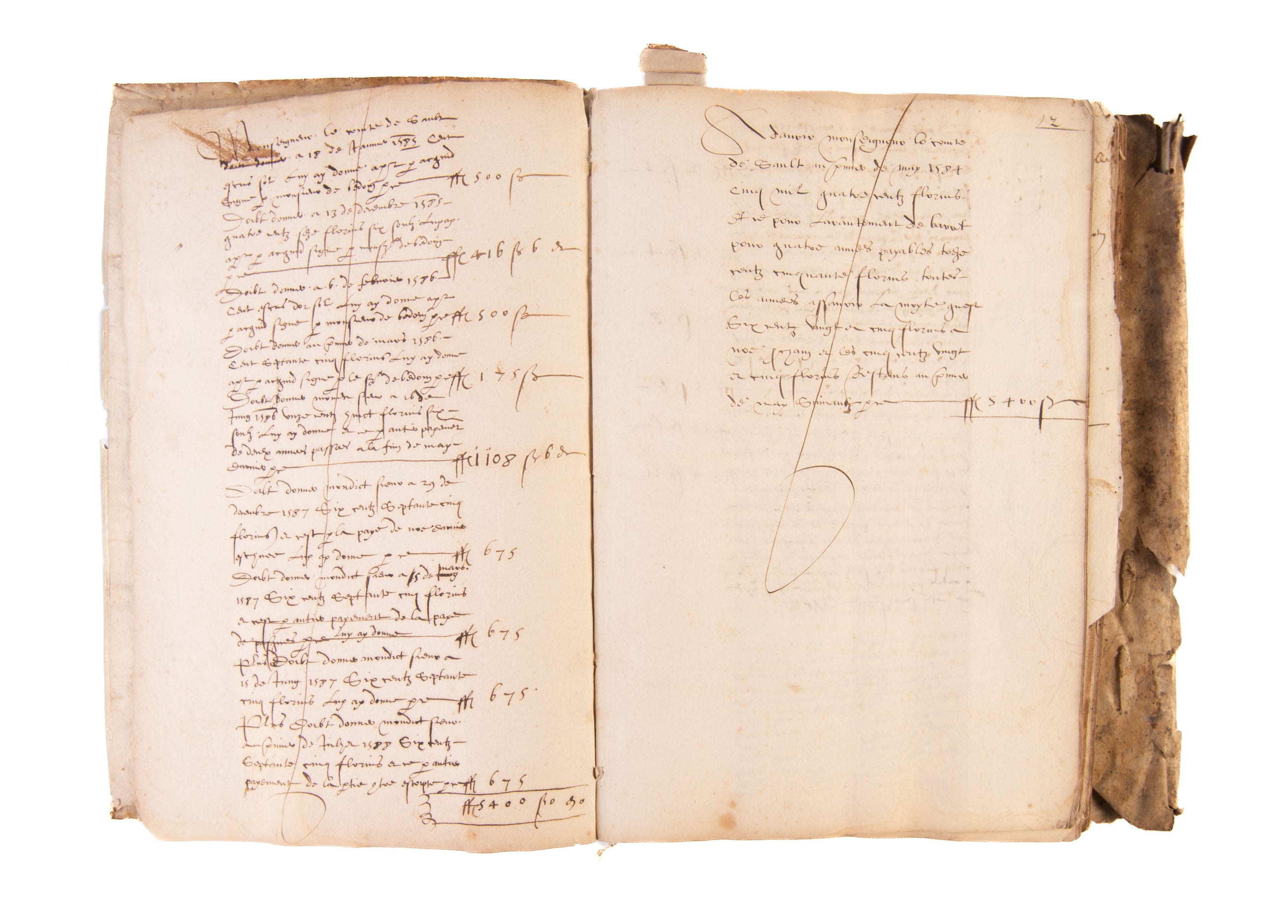Manuscript notarial account book for regional Provence.