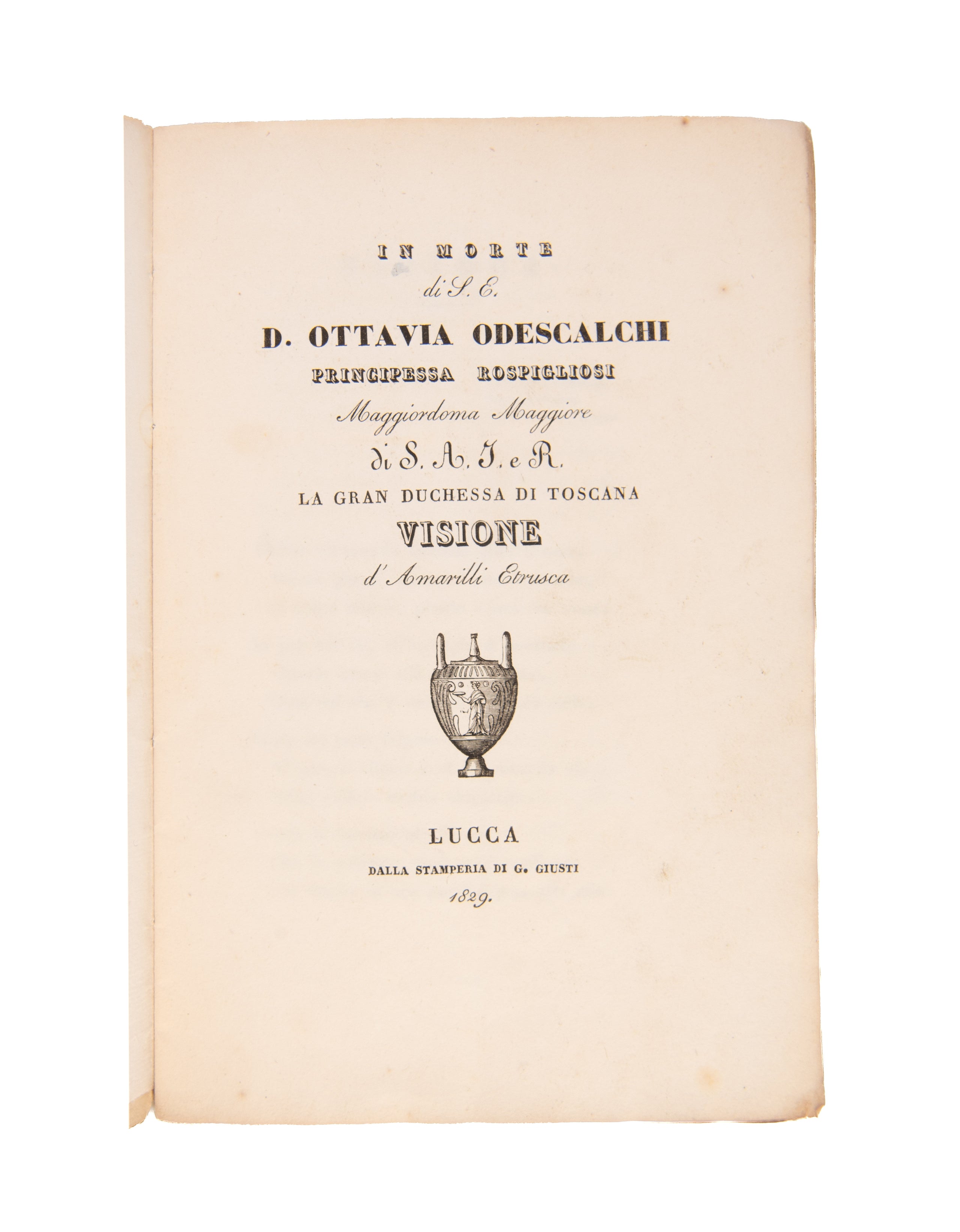 Visione in morte di S.E.D. Ottavia odescalchi principessa rospigliosi