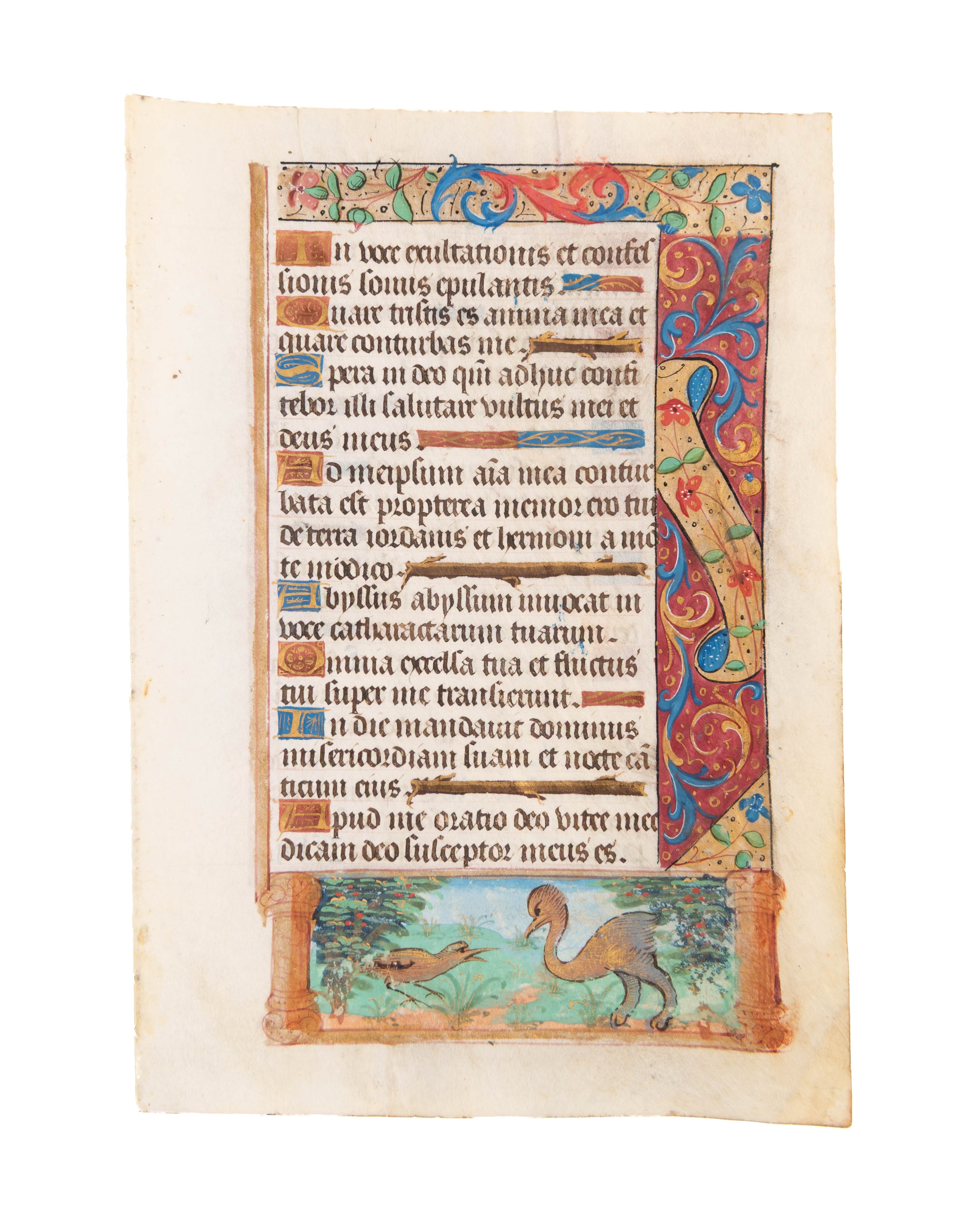 Single leaf on vellum from Book of Hours.